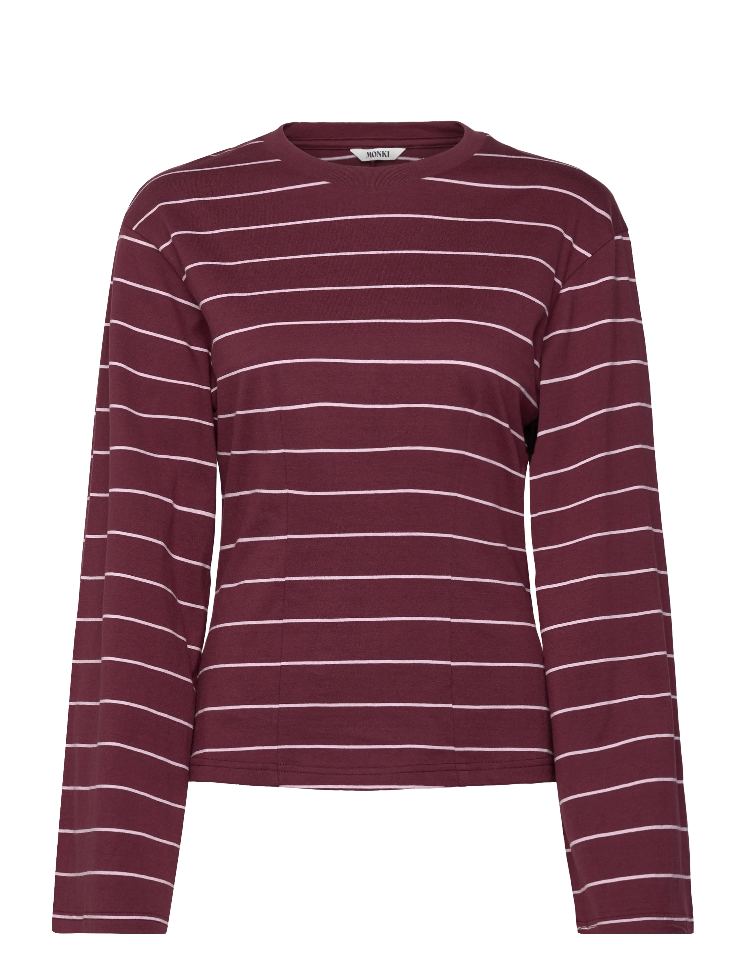 Monki Fitted Long-Sleeved Top - Tøj - RED DARK / burgundy