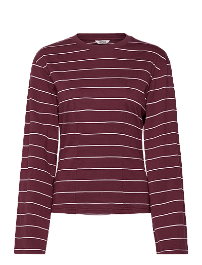 Monki Fitted Long-Sleeved Top - Long-sleeved tops - RED DARK / burgundy