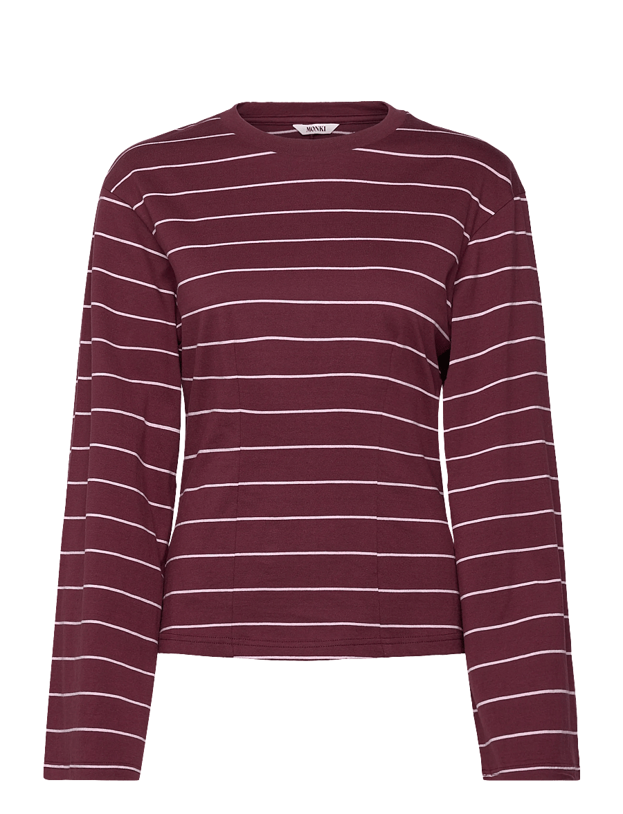 Monki - Fitted Long-Sleeved Top - langærmede toppe - red dark - 0