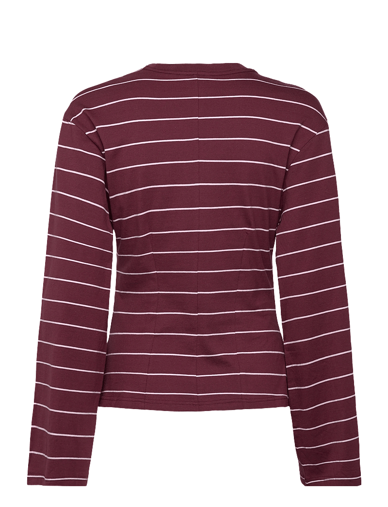 Monki - Fitted Long-Sleeved Top - långärmade toppar - red dark - 1
