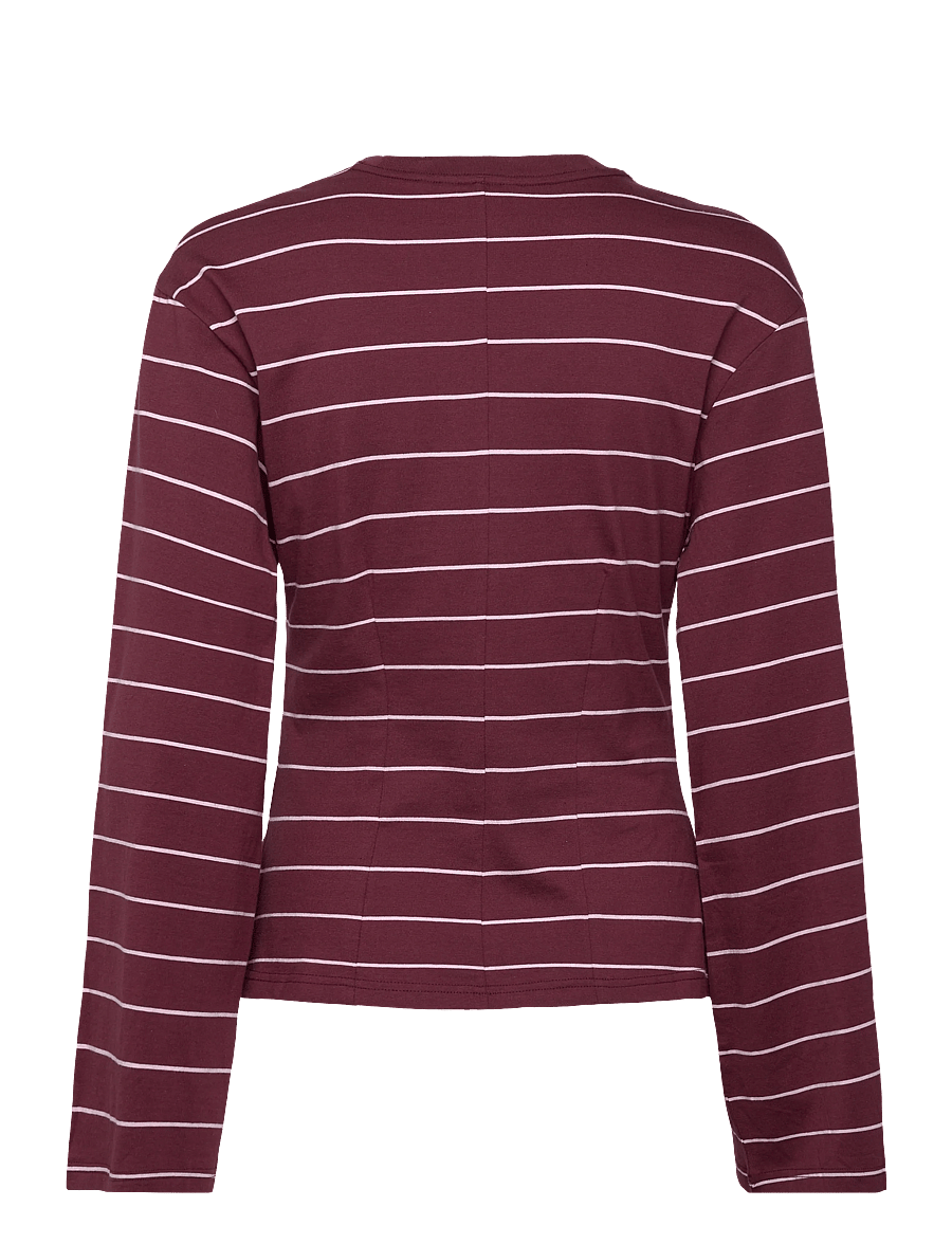 Monki - Fitted Long-Sleeved Top - langærmede toppe - red dark - 1
