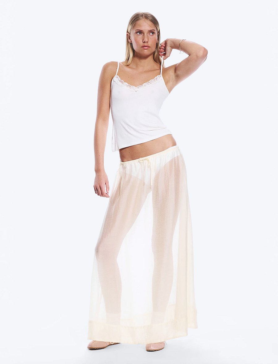 Monki - Maxi skirt - maxi nederdele - white dusty light - 0