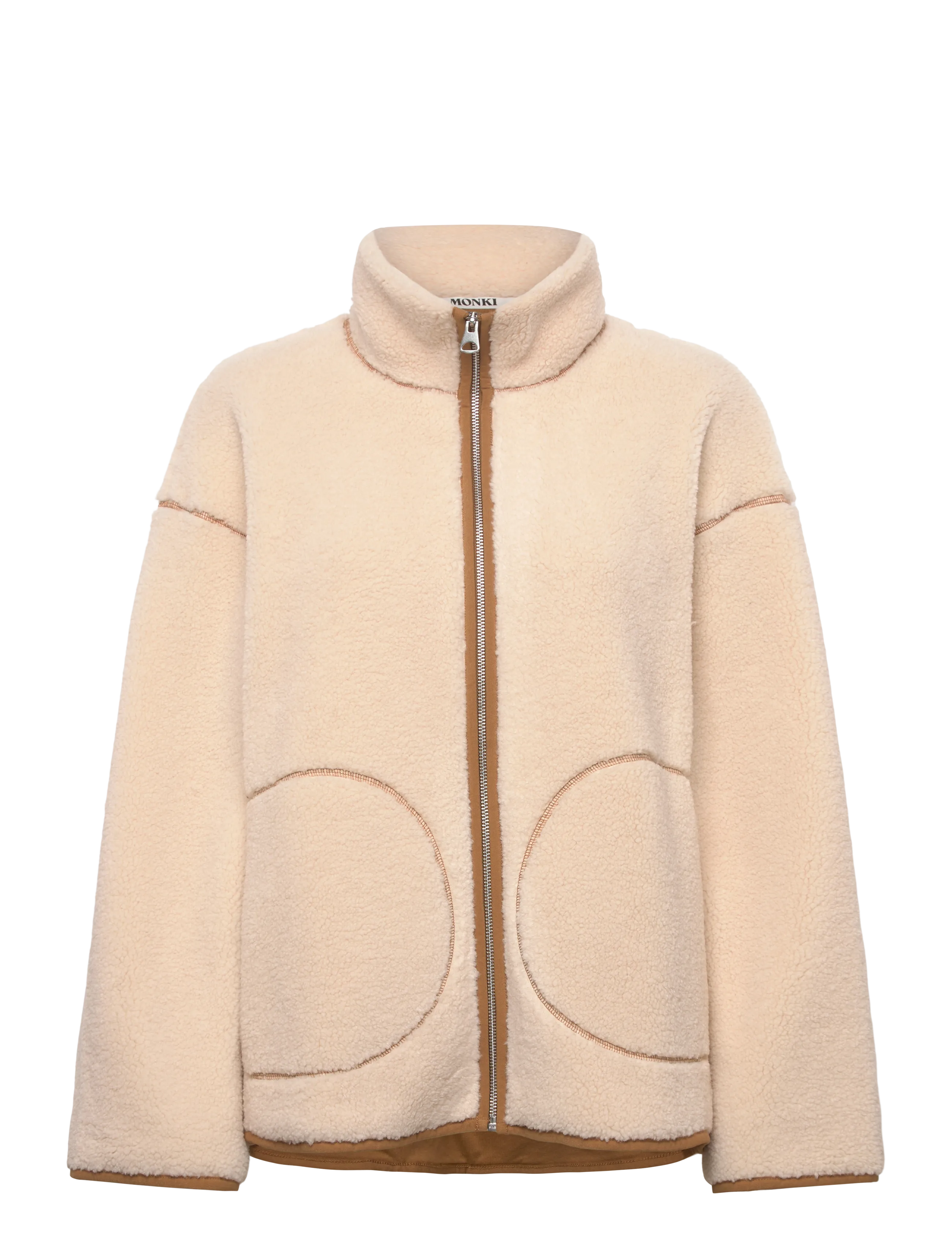 Monki Pile jacket - Tøj - BEIGE DUSTY LIGHT / cream