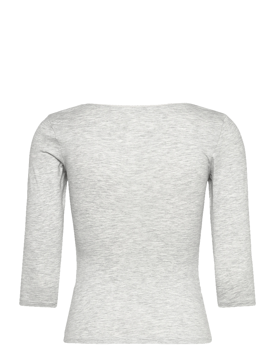 Monki - 3/4 Sleeve Top - langärmlige tops - grey melange dusty light - 1