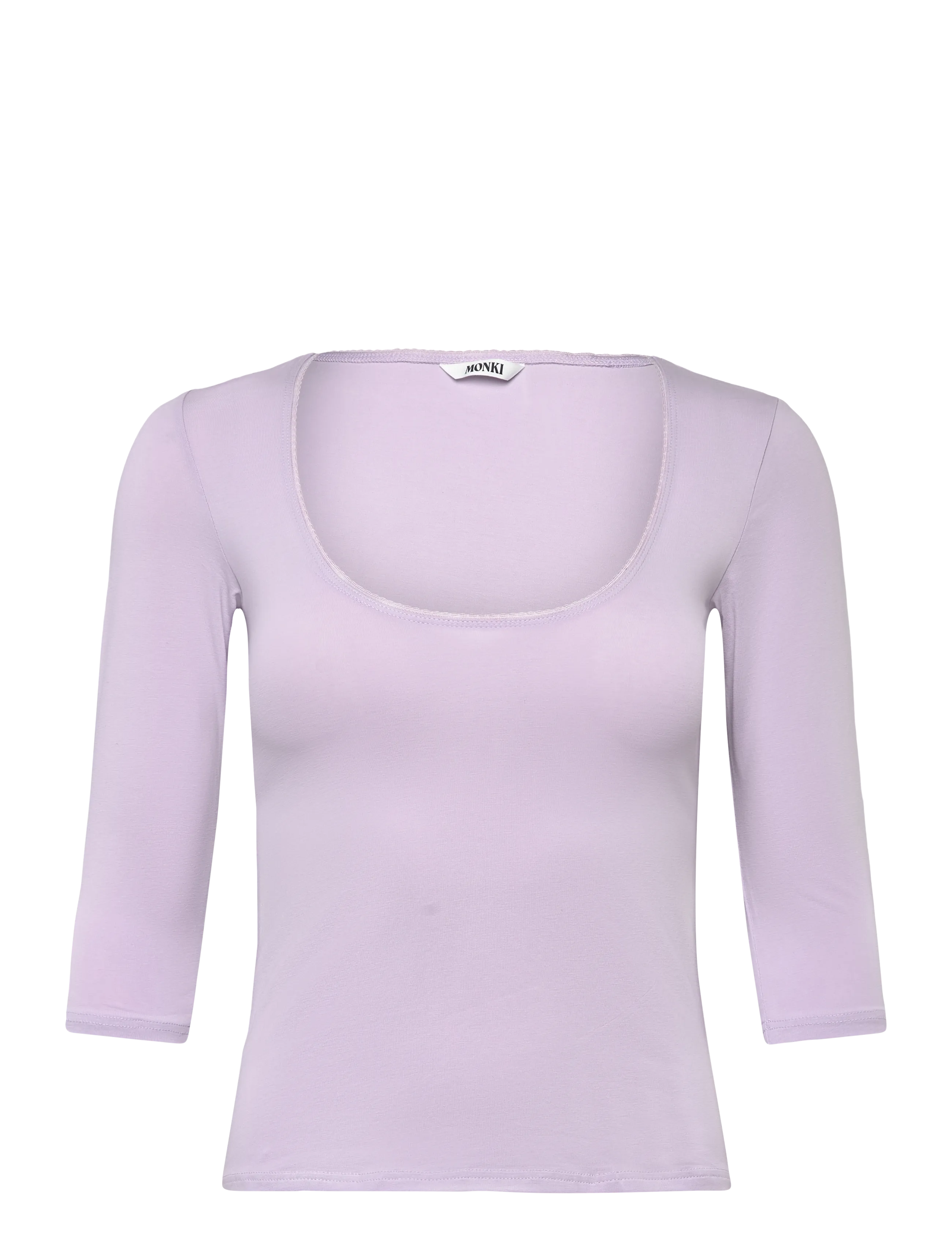Monki 3/4 Sleeve Top - Monki - LILAC PURPLE DUSTY LIGHT / purple