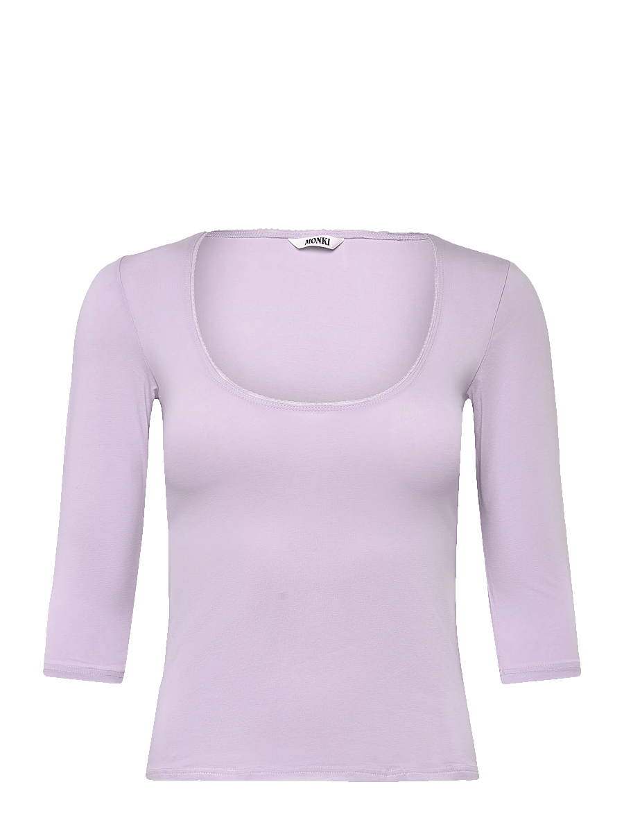 Monki - 3/4 Sleeve Top - langärmlige tops - lilac purple dusty light - 0