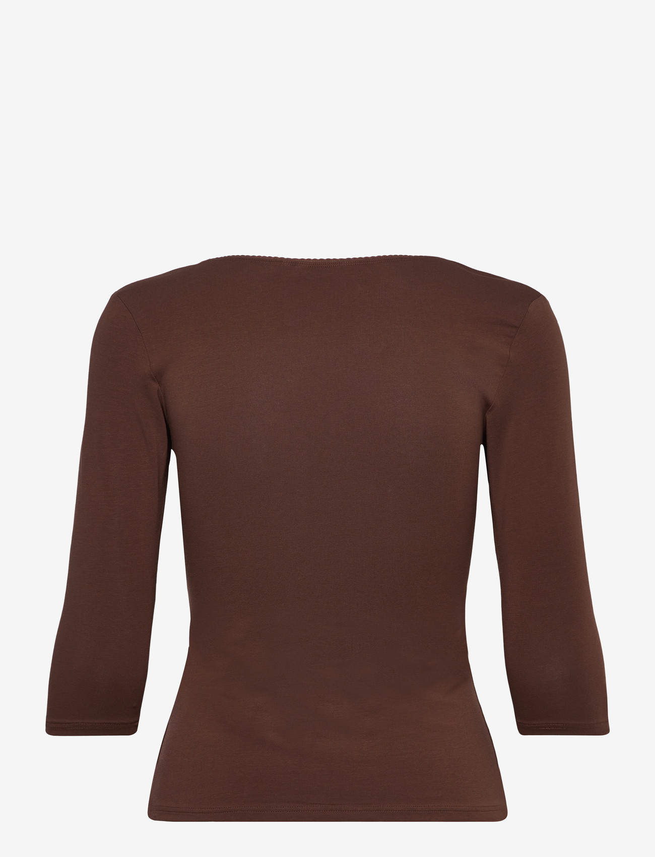 Monki - 3/4 Sleeve Top - langærmede toppe - brown dark - 1
