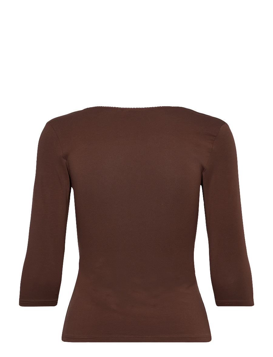 Monki - 3/4 Sleeve Top - pikkade varrukatega topid - brown dark - 1
