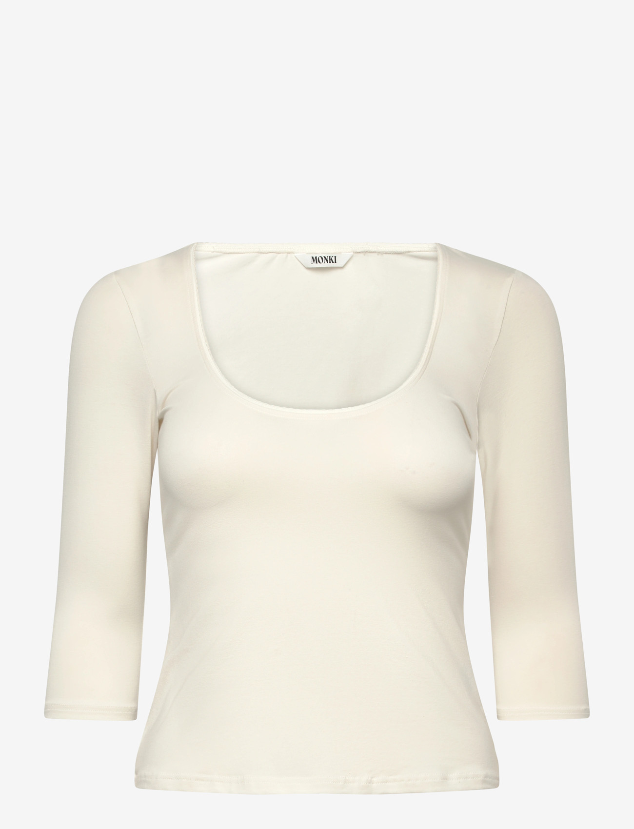Monki - 3/4 Sleeve Top - long-sleeved tops - white dusty light - 0