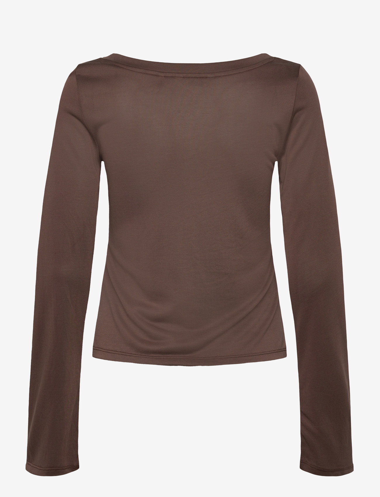 Monki - Long-Sleeved V-neck Top - langærmede toppe - mole dark - 1