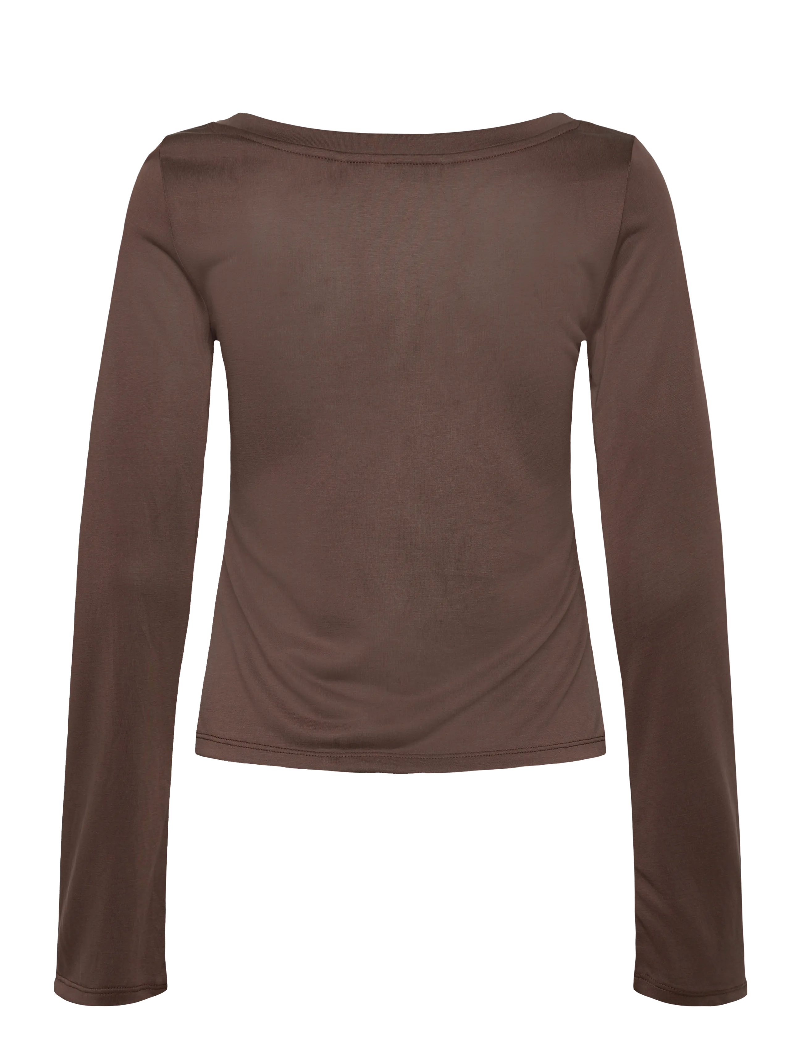 Monki - Long-Sleeved V-neck Top - pitkähihaiset paidat - mole dark - 1