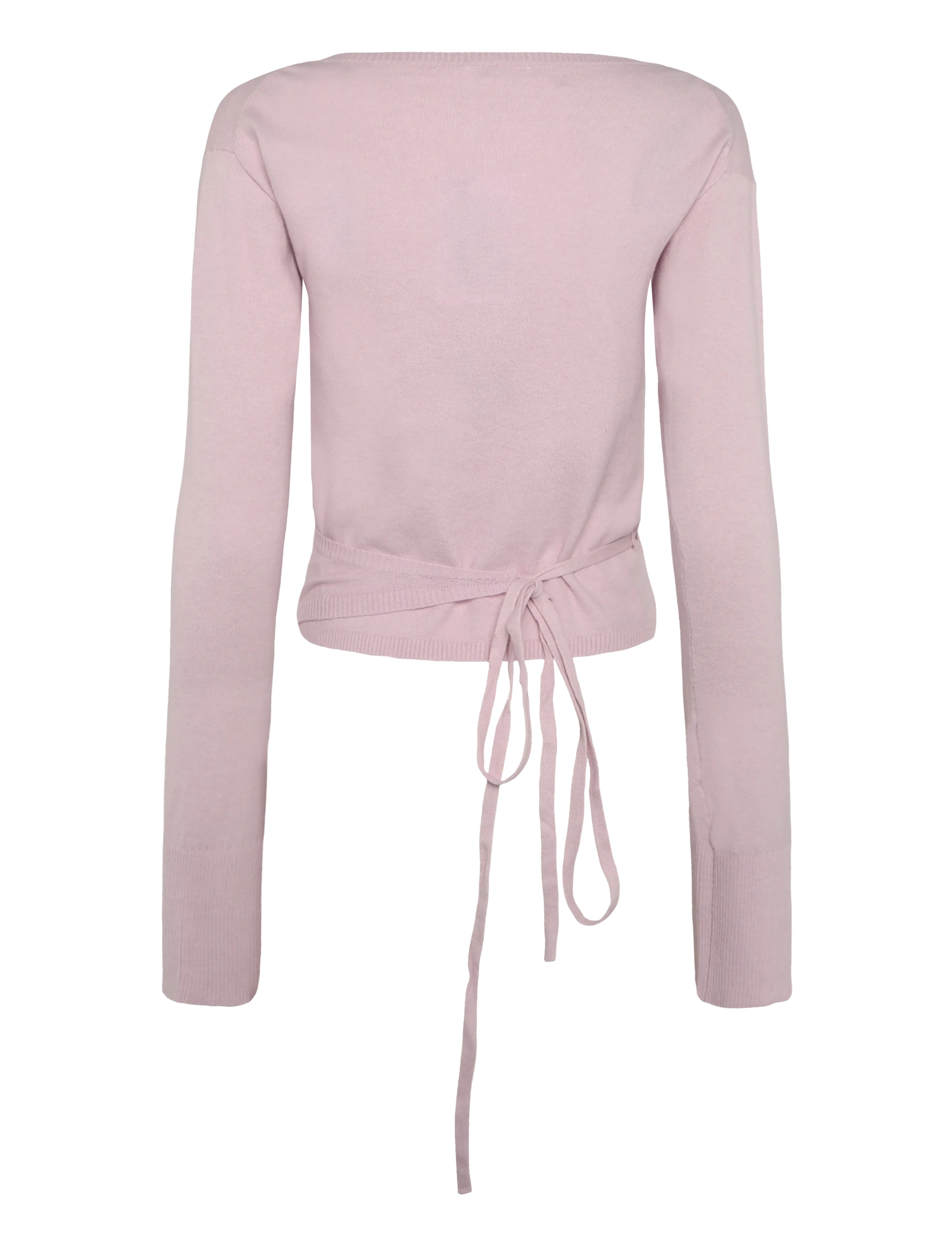 Monki - V-Neck Wrap Knit Cardigan - cardigans - pink dusty light - 1