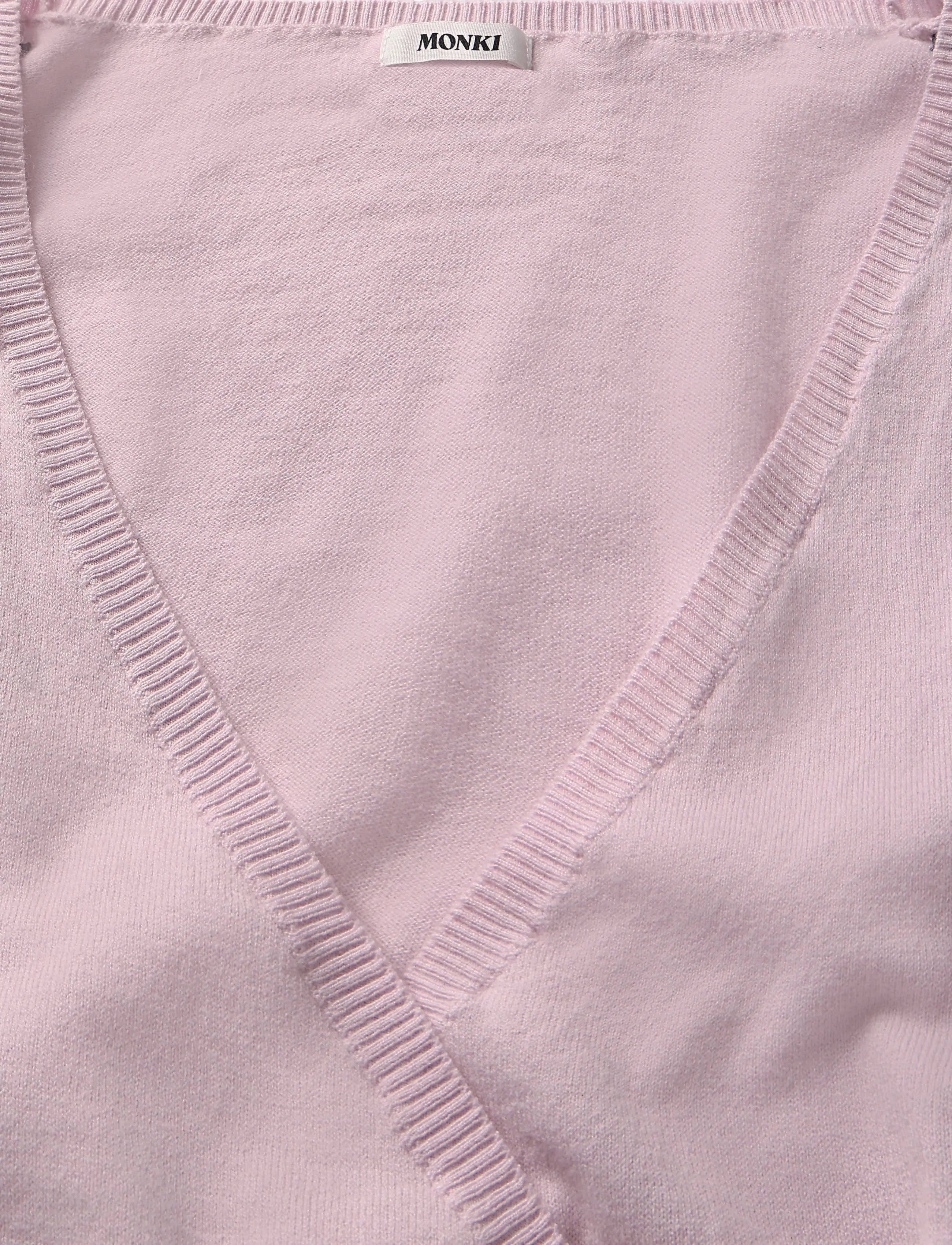 Monki - V-Neck Wrap Knit Cardigan - cardigans - pink dusty light - 2