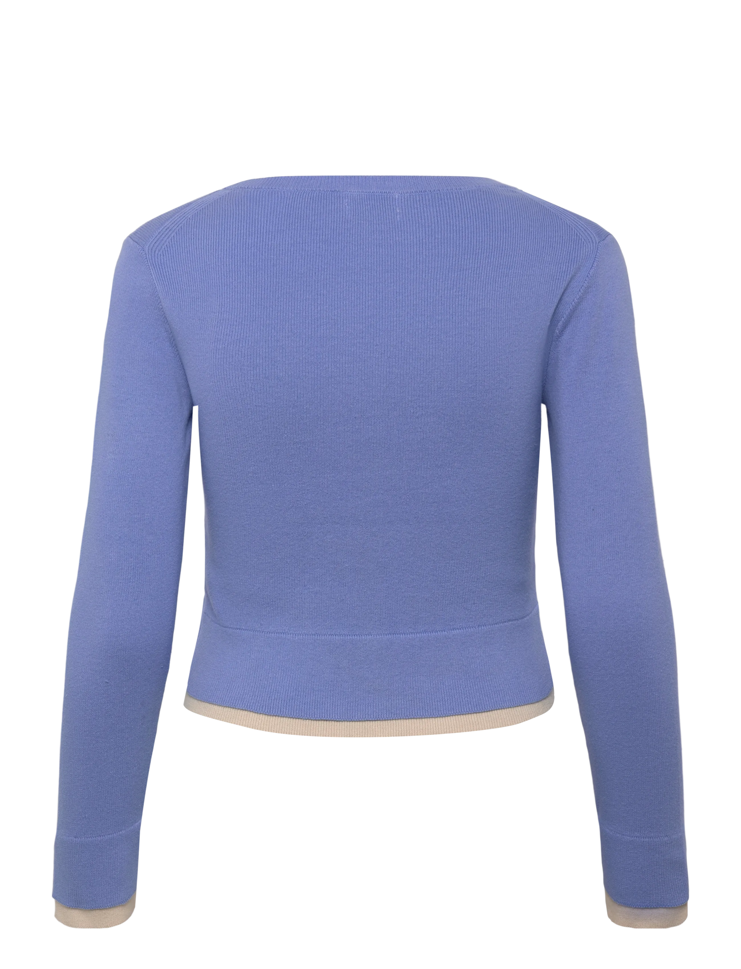 Knitted Double-Layered V-Neck Cardigan 2