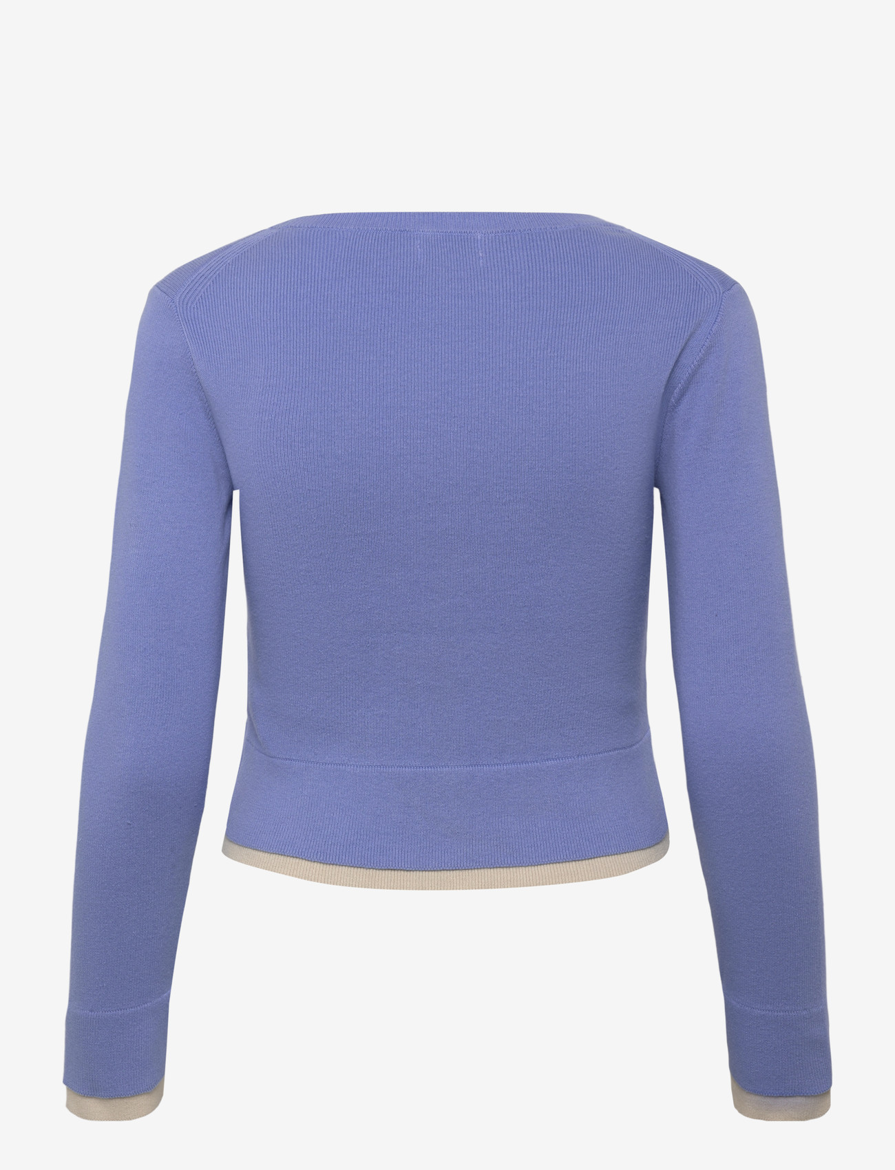 Monki - Knitted Double-Layered V-neck Cardigan - cardigans - blue medium - 1