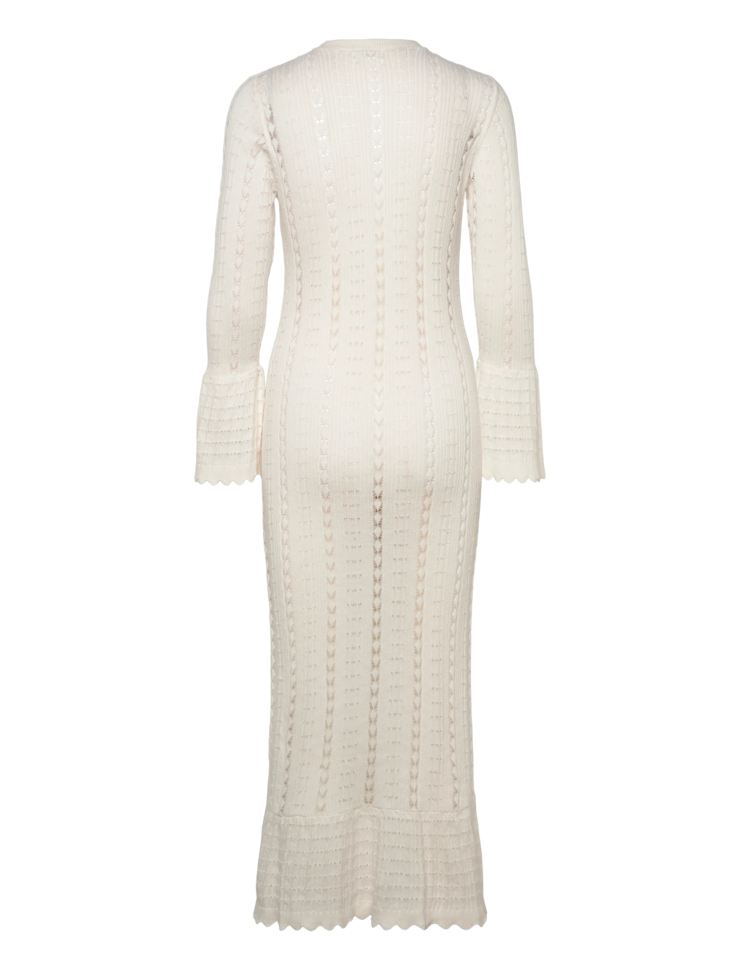 Monki - Long Frilled Knitted V-neck Cardigan - white dusty light - 1