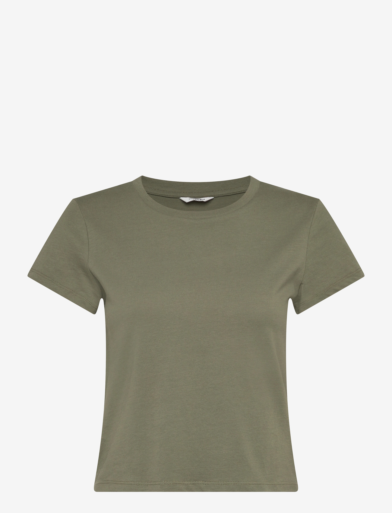 Monki - Regular Fit Mini T-shirt - crop tops - khaki green medium dusty - 0