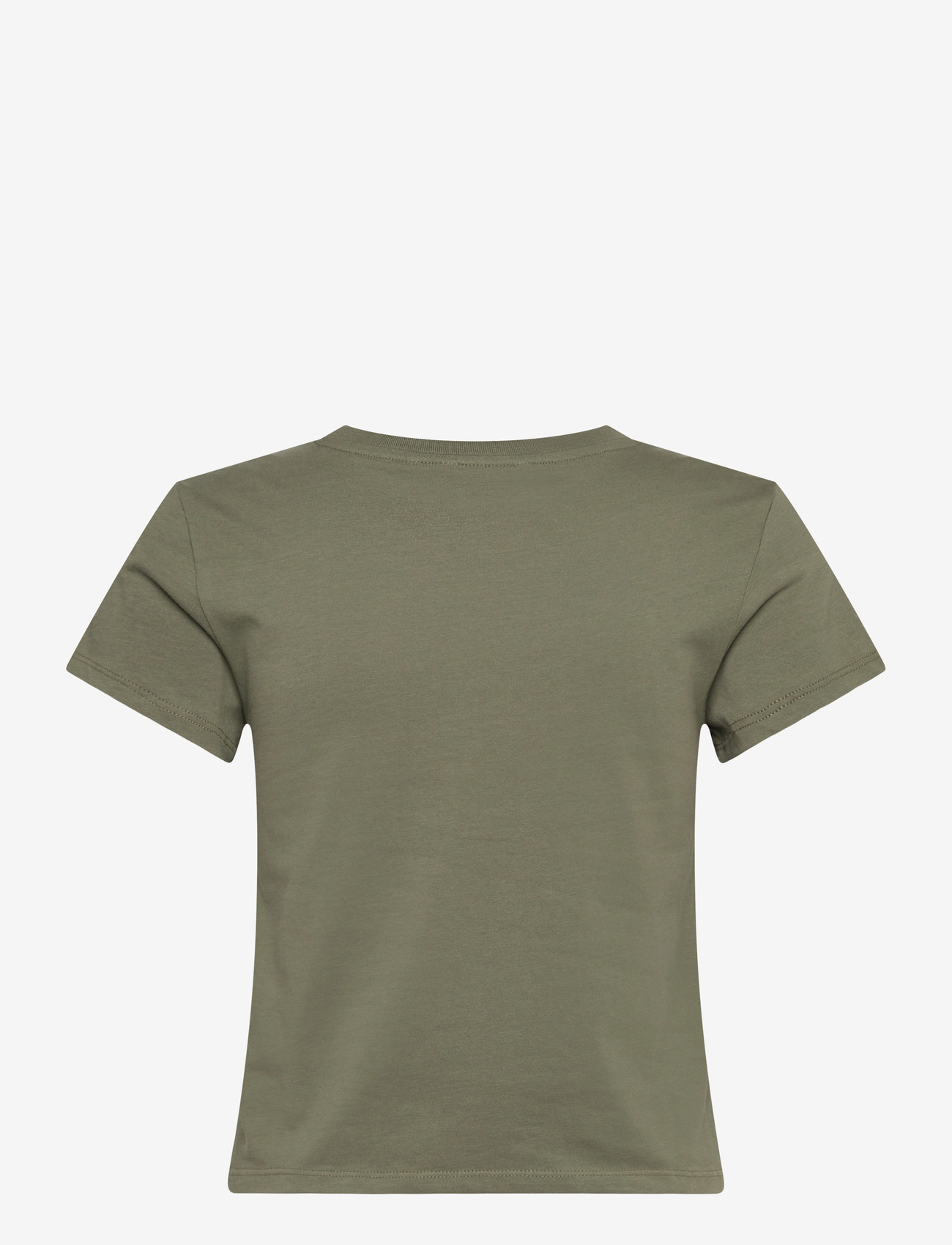Monki - Regular Fit Mini T-shirt - crop tops - khaki green medium dusty - 1