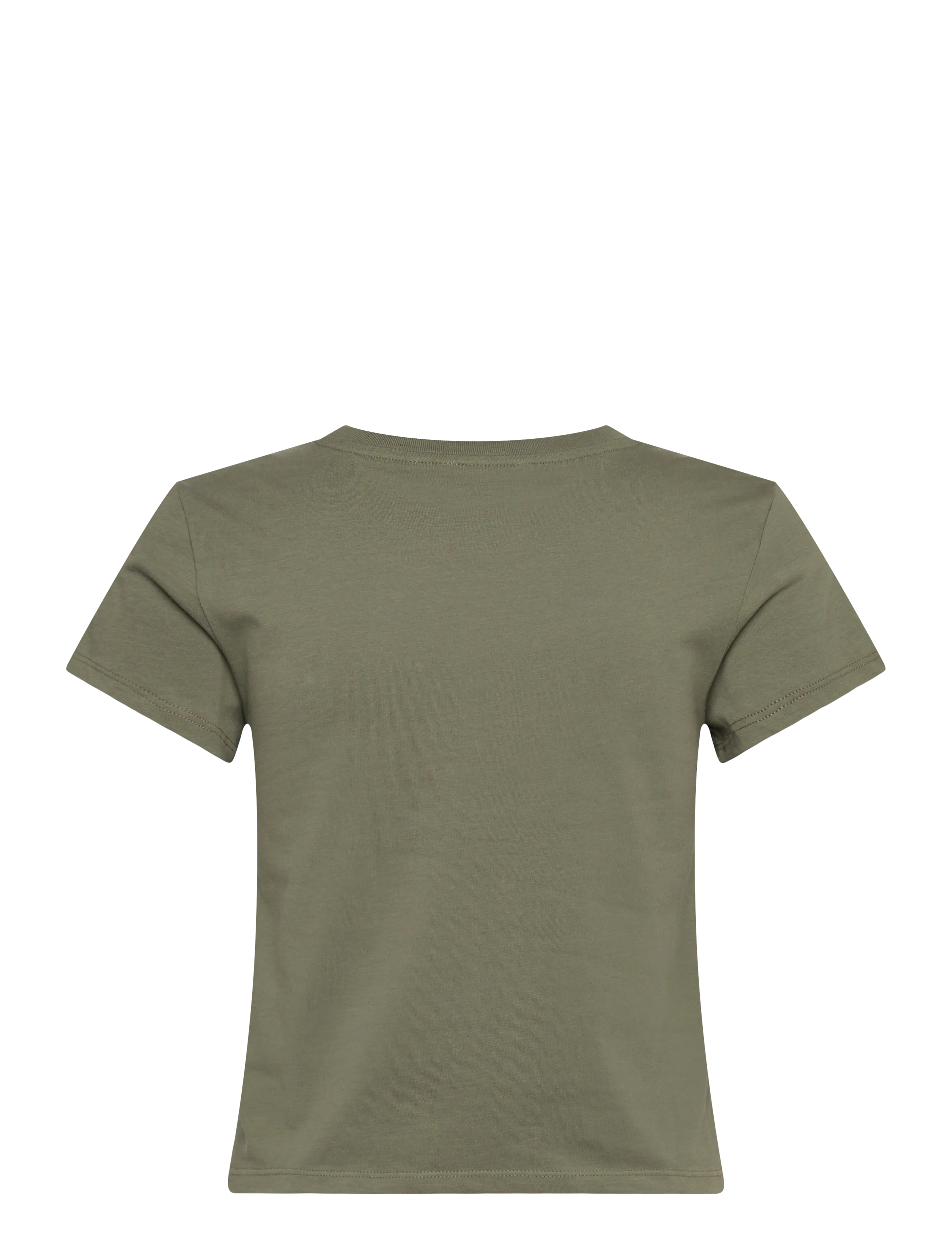 Monki - Regular Fit Mini T-shirt - crop tops - khaki green medium dusty - 1