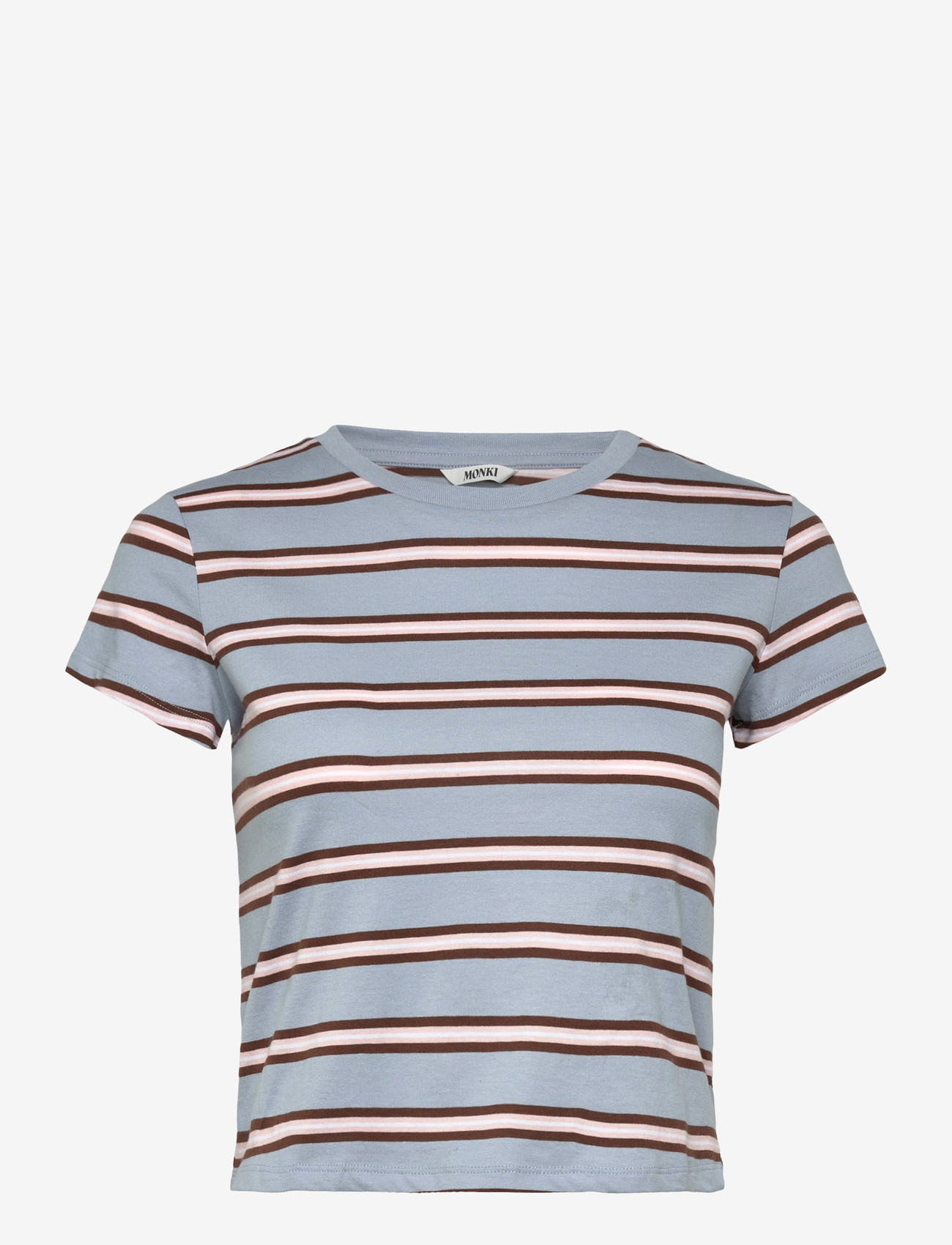 Monki - Regular Fit Mini T-shirt - crop tops - blue dusty light - 0