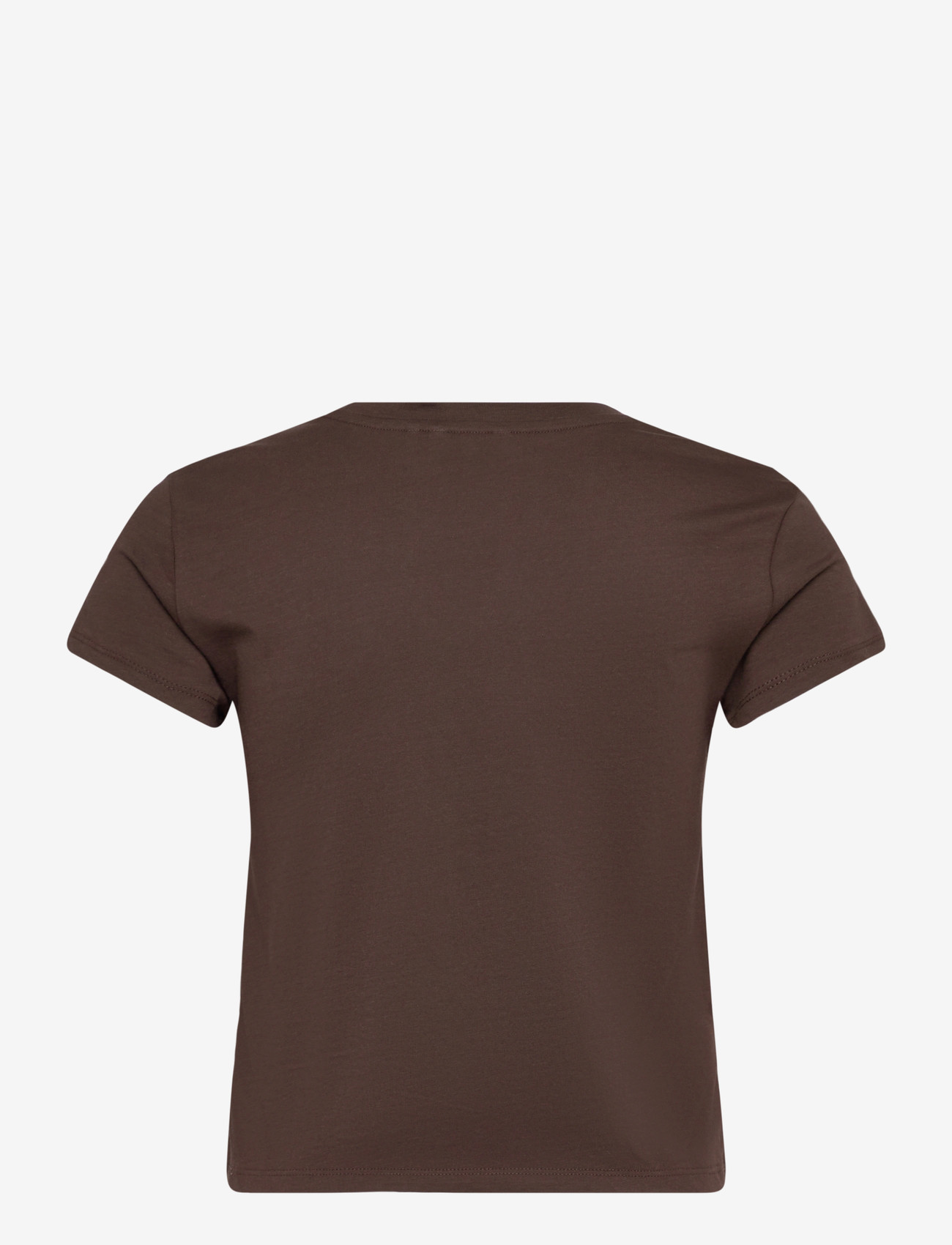 Monki - Regular Fit Mini T-shirt - crop tops - brown dark - 1