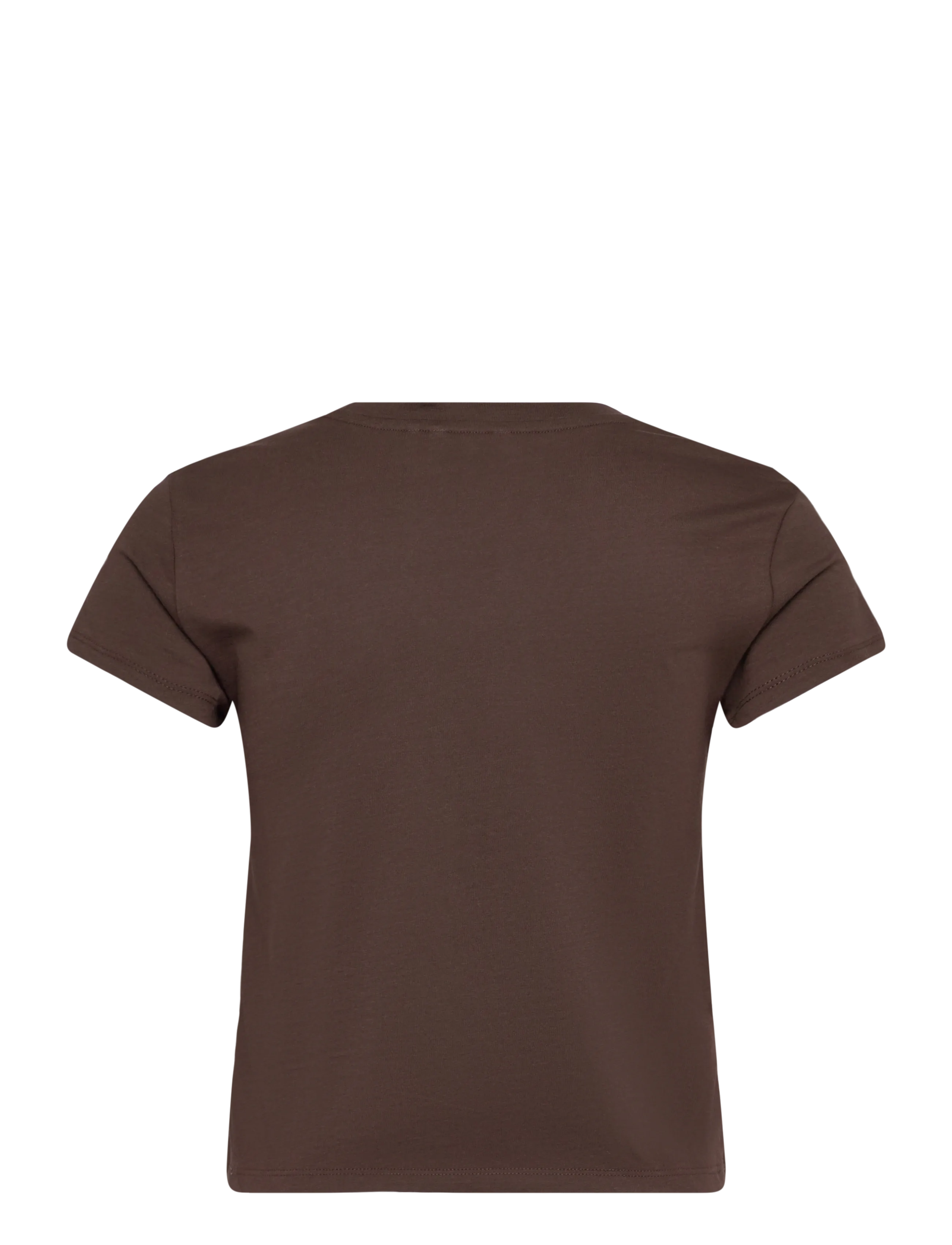Monki - Regular Fit Mini T-shirt - crop tops - brown dark - 1