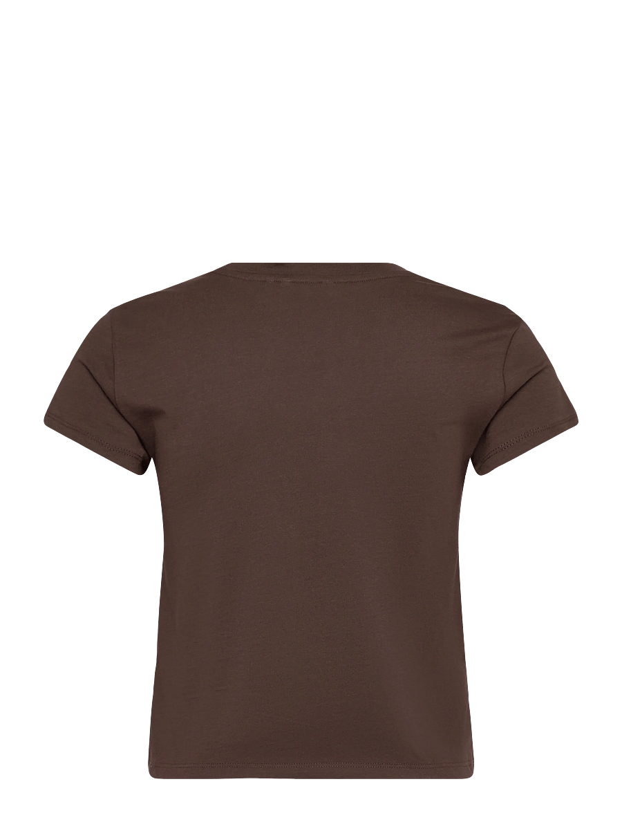 Monki - Regular Fit Mini T-shirt - crop tops - brown dark - 1