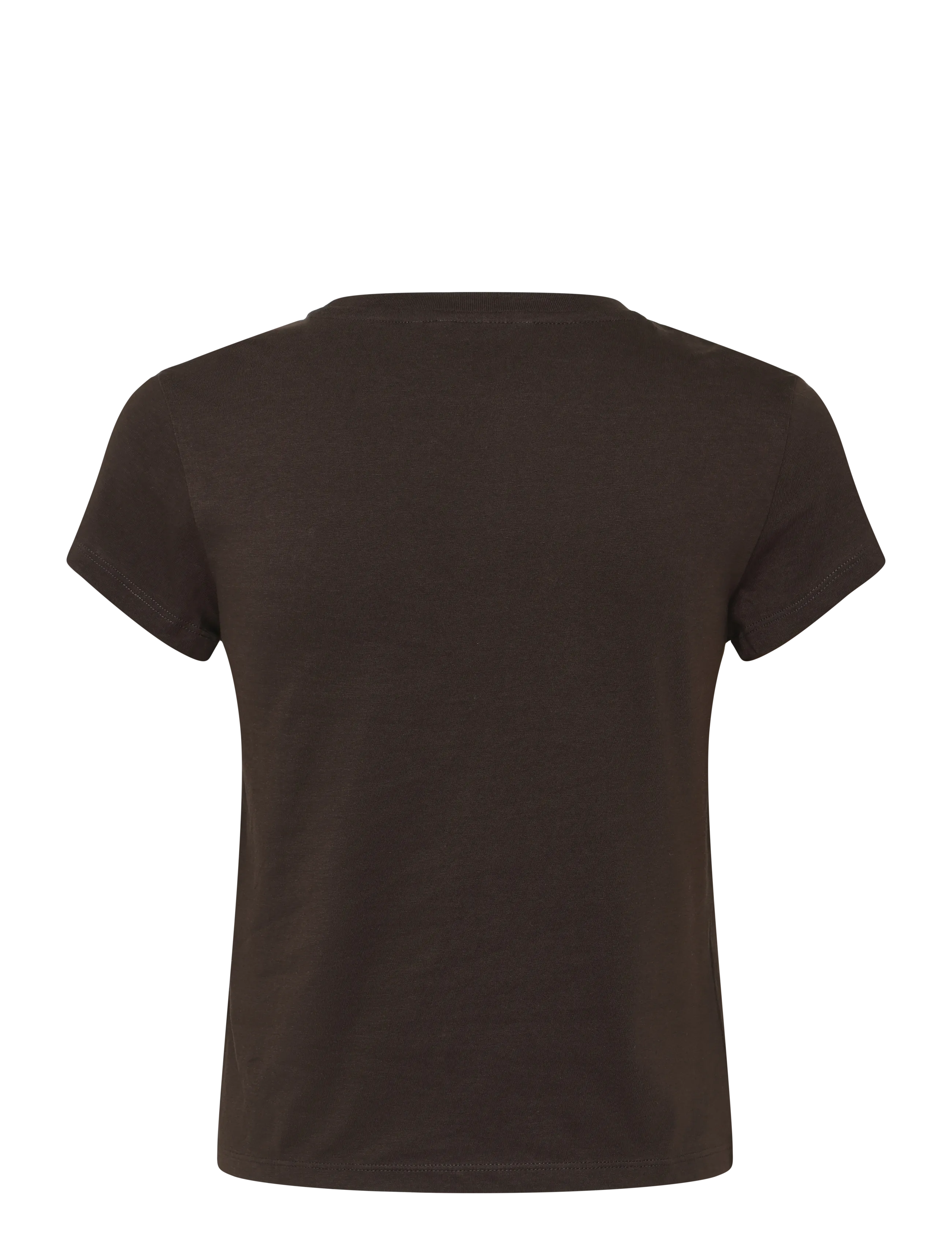 Monki - Regular Fit Mini T-shirt - crop tops - brown dark - 1