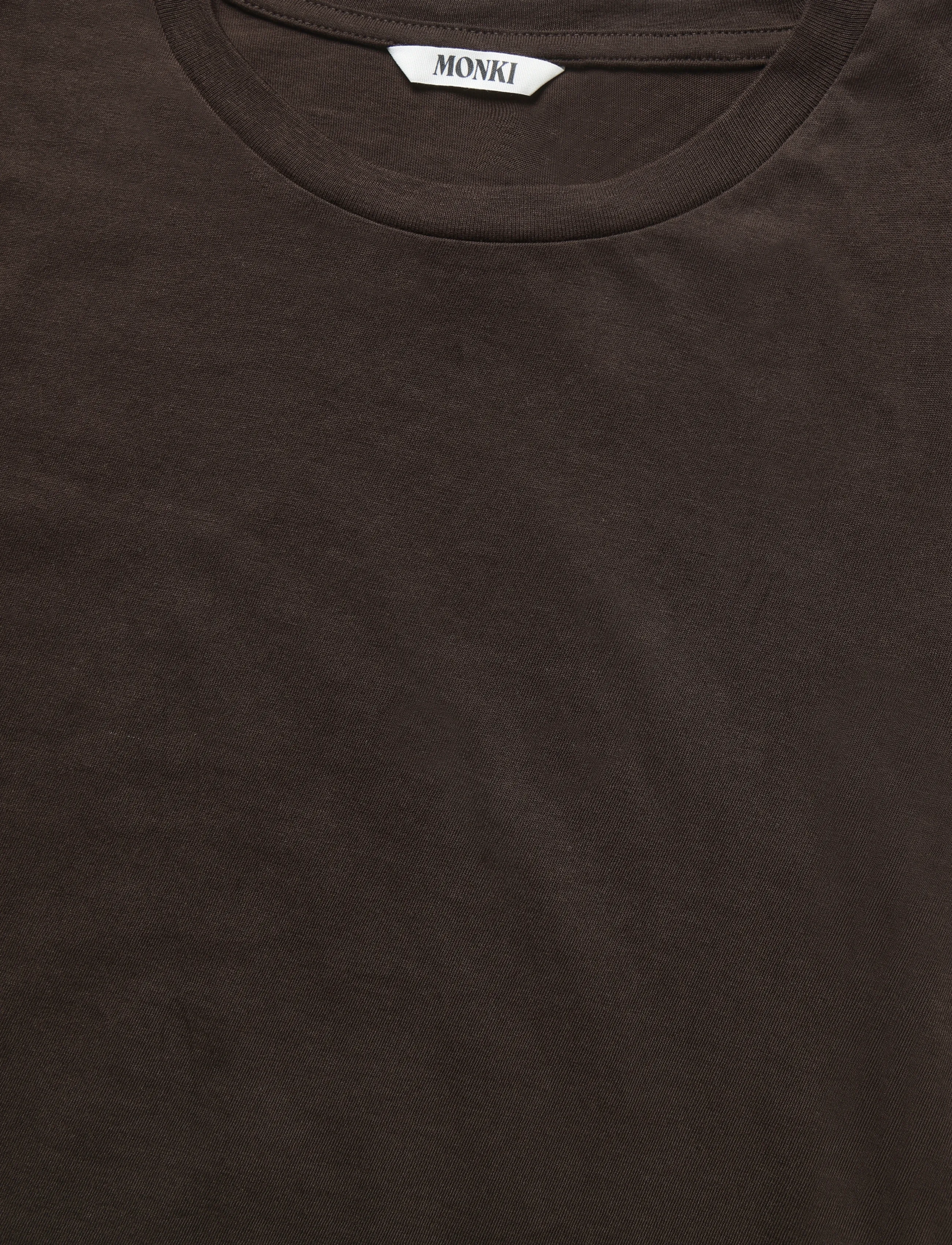 Monki - Regular Fit Mini T-shirt - crop tops - brown dark - 2
