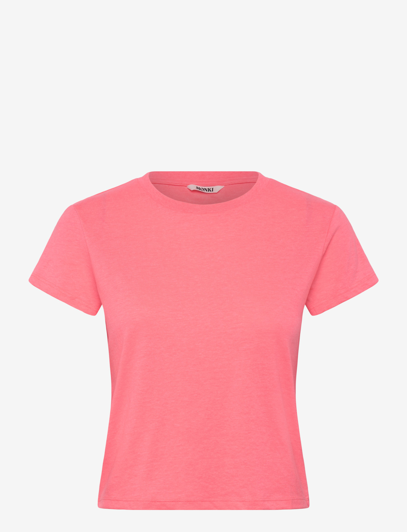 Monki - Regular Fit Mini T-shirt - crop tops - pink bright - 0