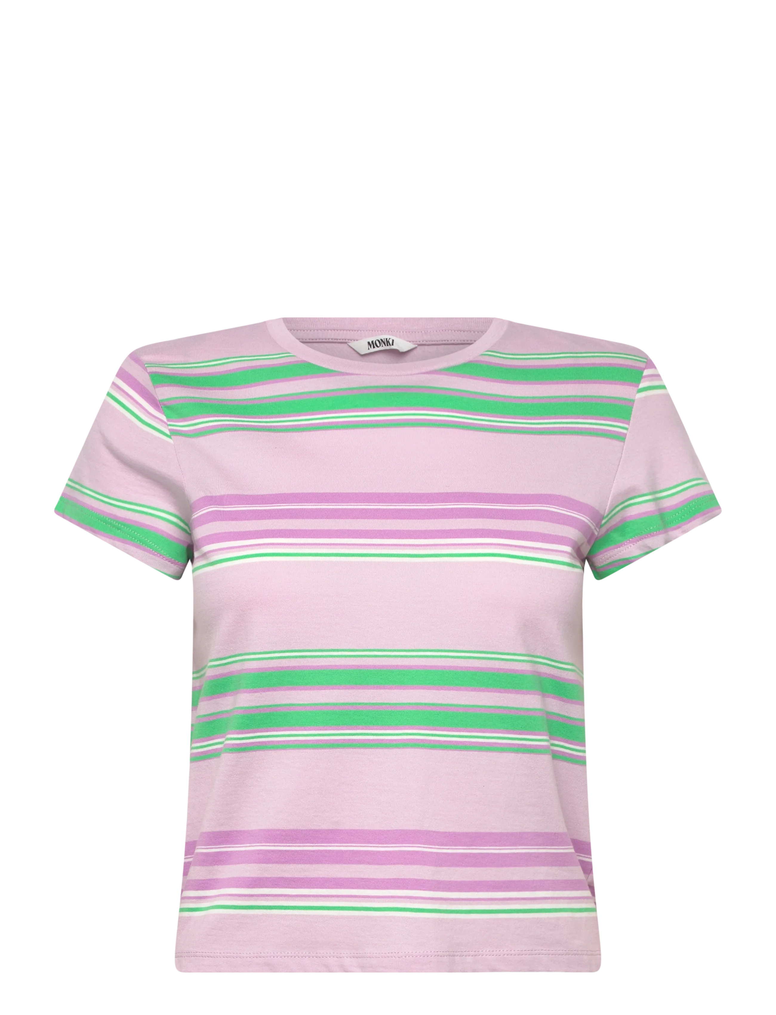 Monki Regular Fit Mini T-Shirt, XL, T-shirts & Oberteile, Mehrfarbig/gemustert - Short-sleeved, Frauen