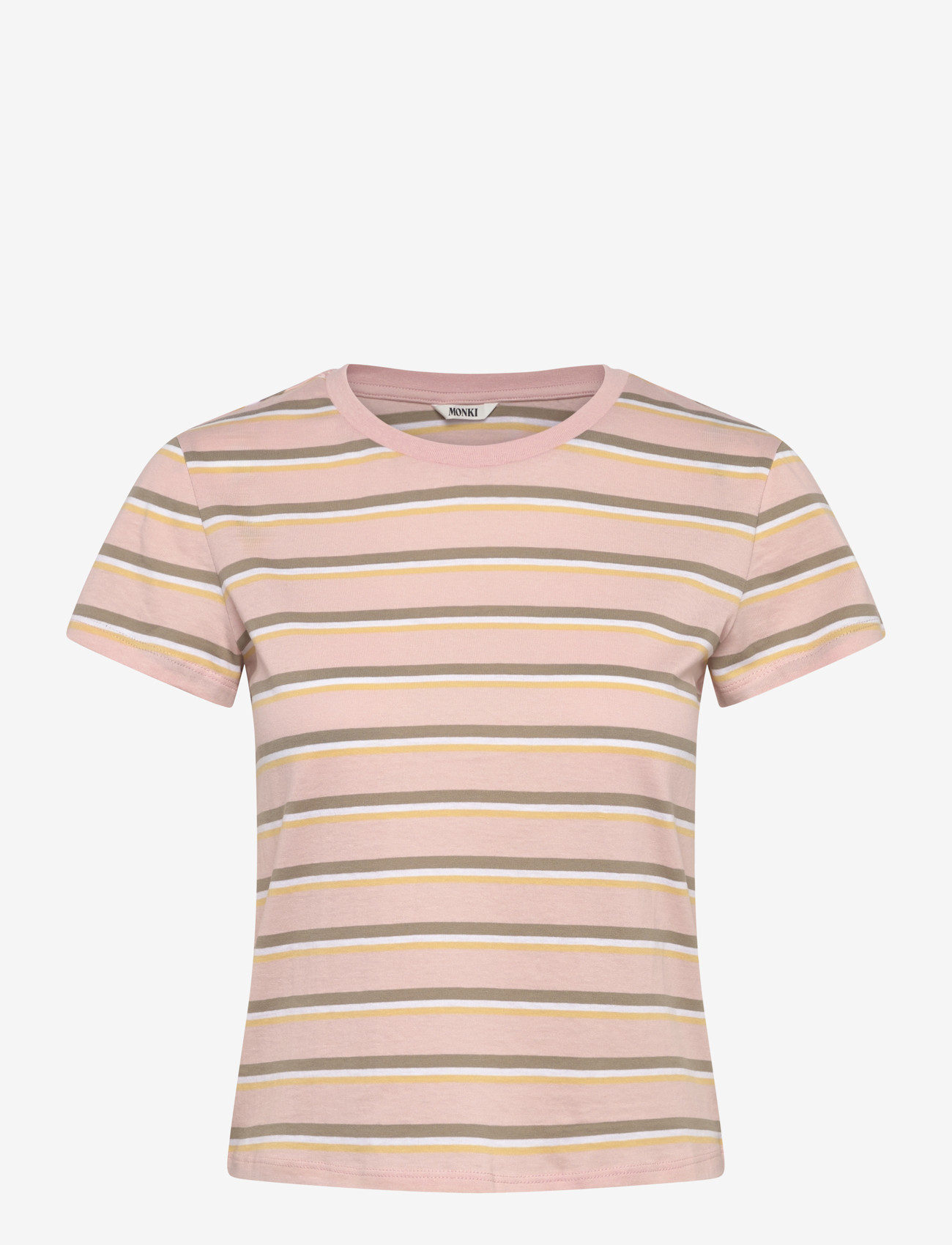 Monki - Regular Fit Mini T-shirt - crop tops - pink stripe - 0