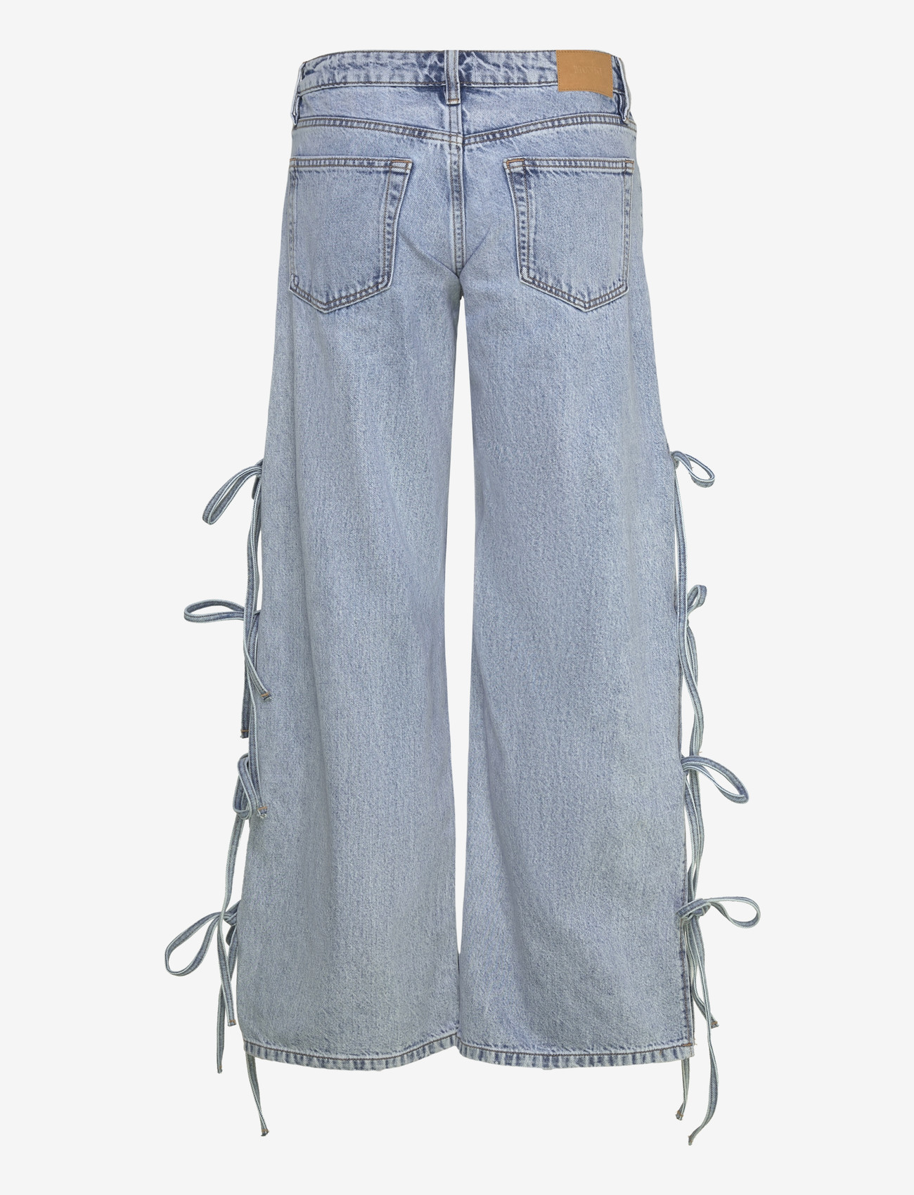 Monki - Imoo Low Rise Loose Wide Leg Bow Jeans - brede jeans - denim blue medium - 2