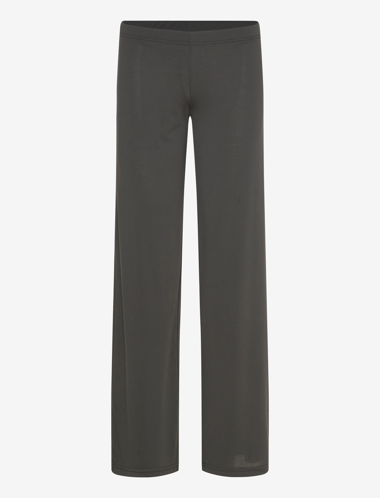 Monki - Soft Low Rise Loose Wide Leg Trousers - hosen mit weitem bein - black dark - 0