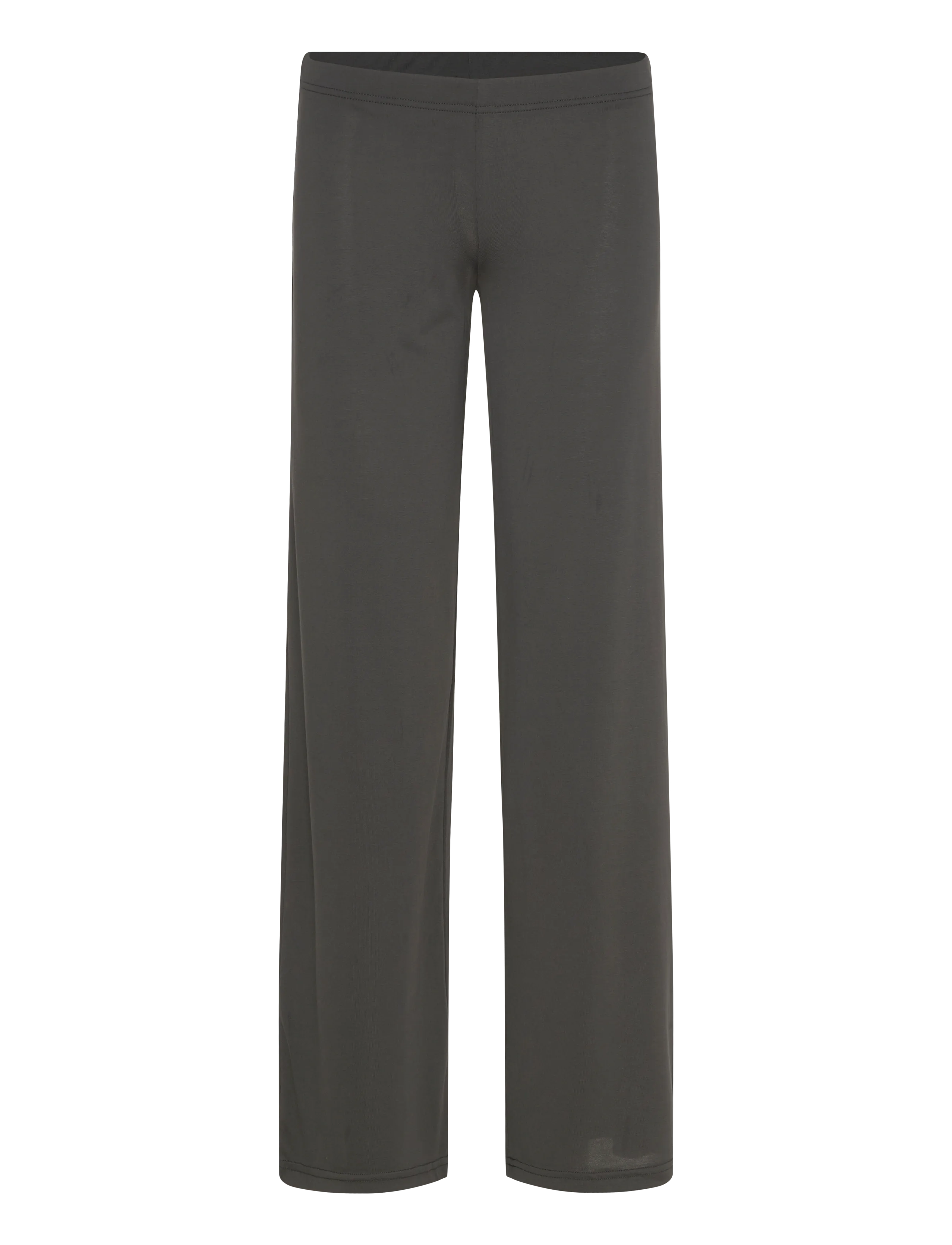 Monki Soft Low Rise Loose Wide Leg Trousers - Laia säärega püksid - BLACK DARK / khaki/green