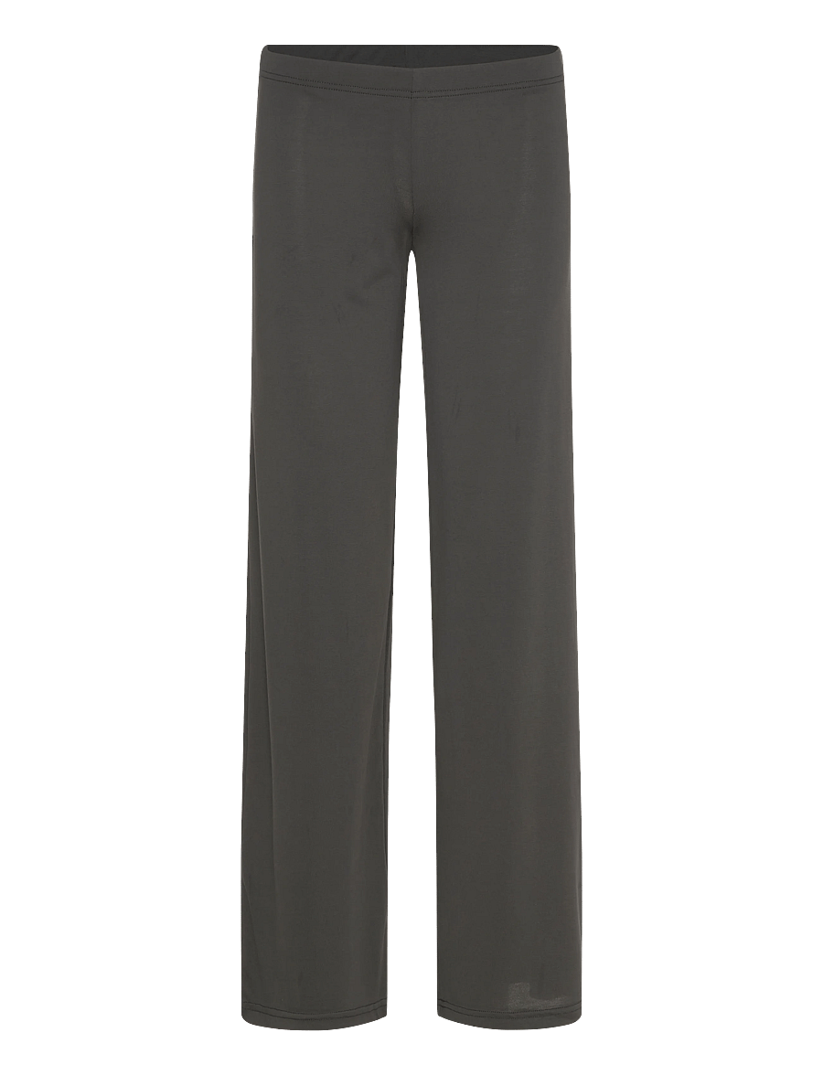 Monki - Soft Low Rise Loose Wide Leg Trousers - wide leg trousers - black dark - 0