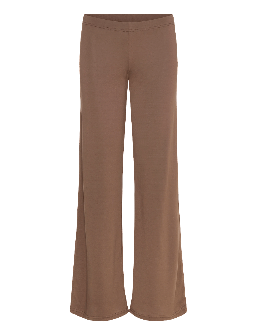 Monki - Soft Low Rise Loose Wide Leg Trousers - bukser med brede ben - mole dark - 0