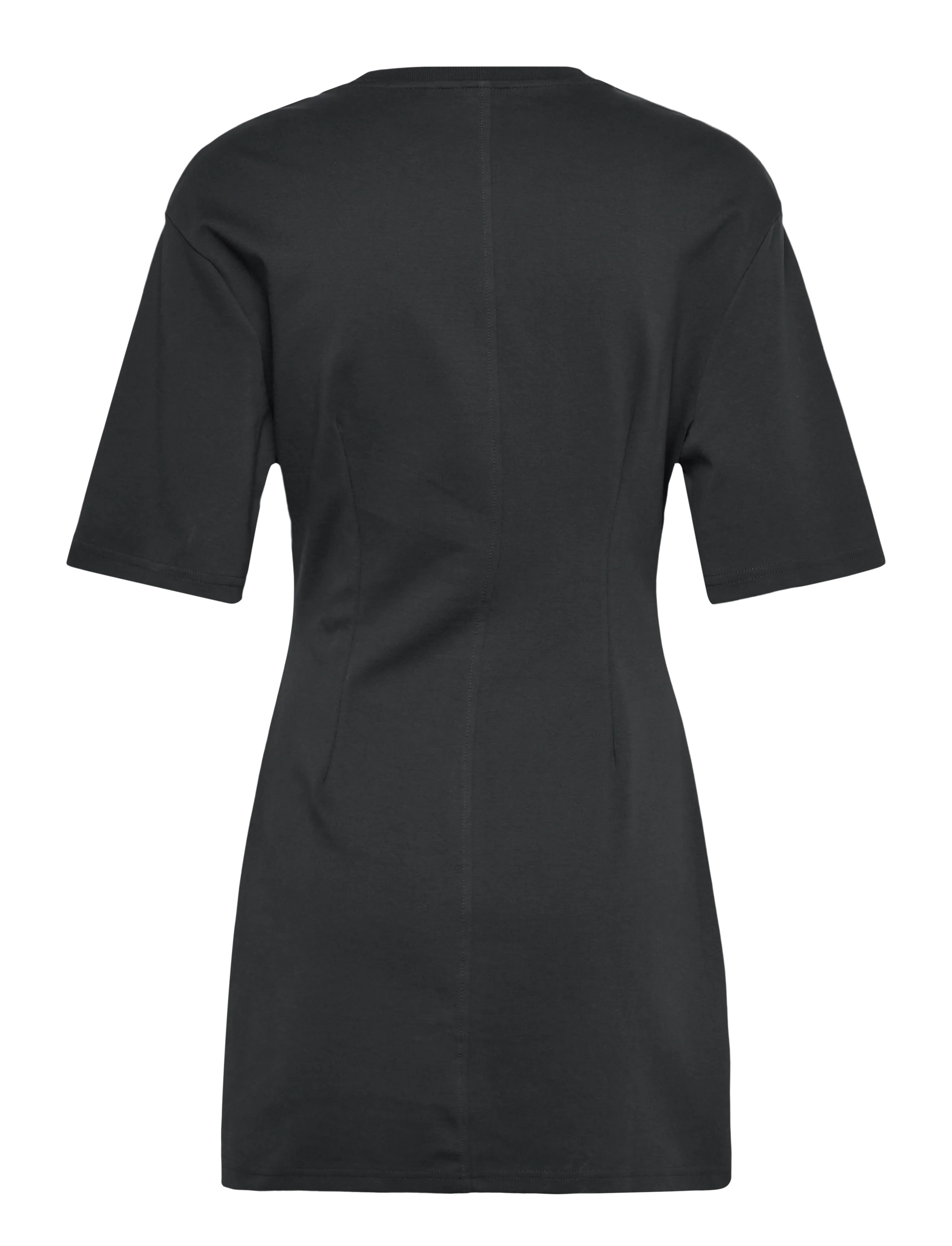 Monki - Short-Sleeved Cotton Mini Dress - konfirmationstøj - black dark - 1