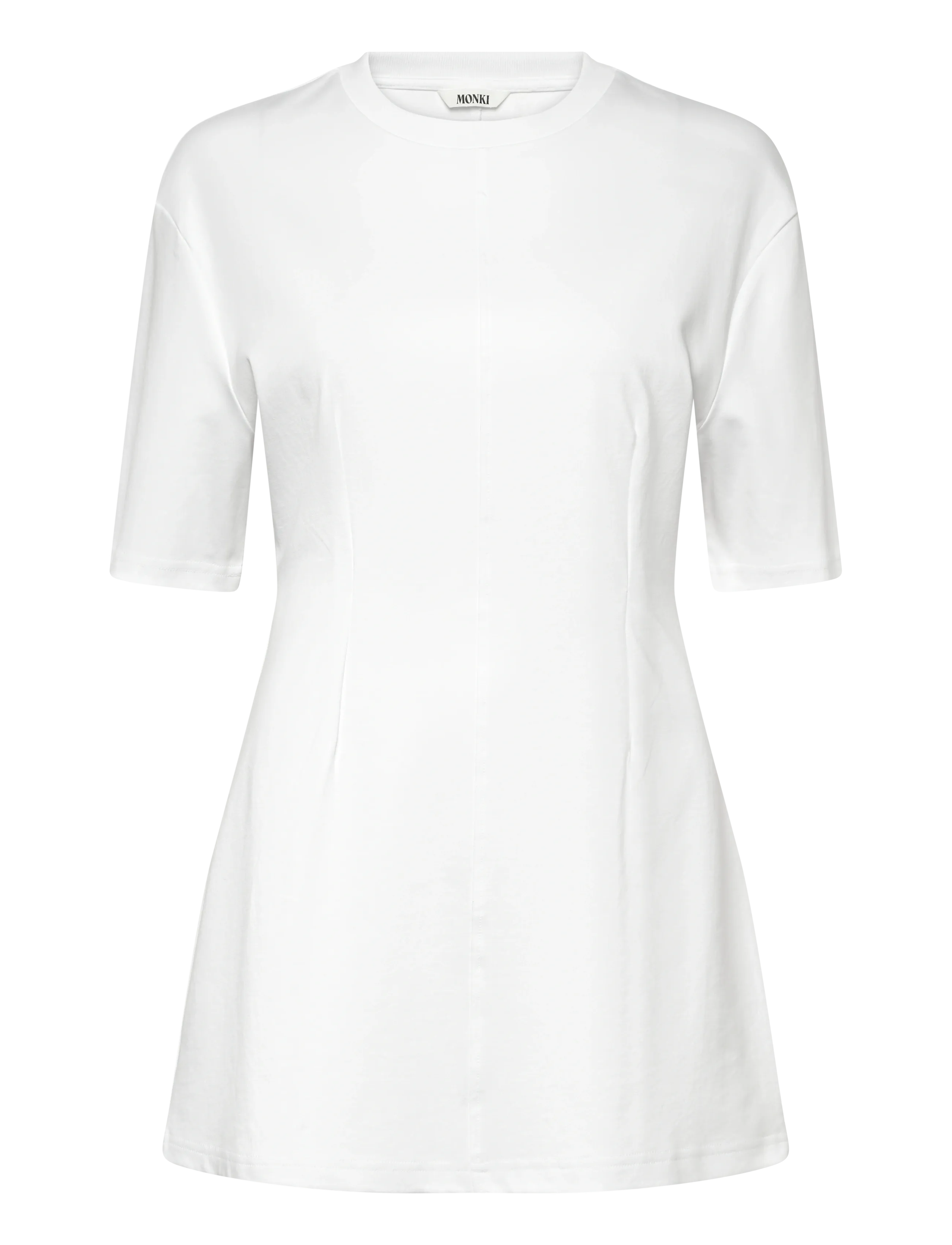 Monki Short-Sleeved Cotton Mini Dress, XS, Dresses, Weiß - Short Frauen
