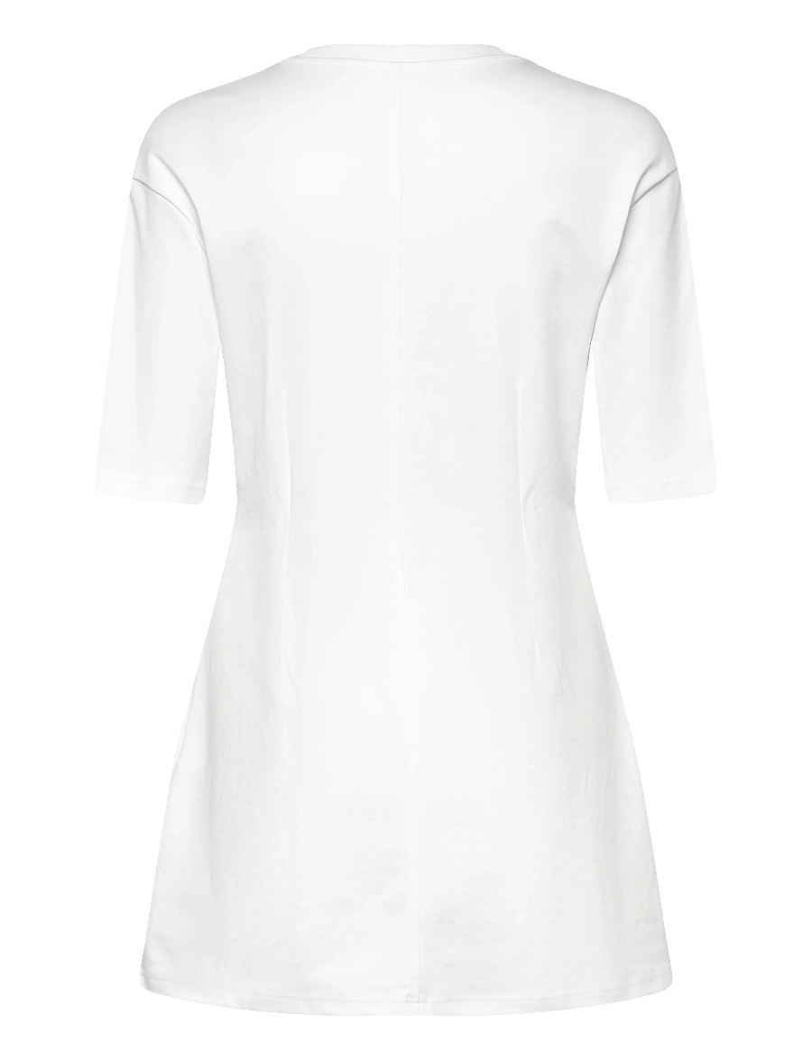 Monki - Short-Sleeved Cotton Mini Dress - konfirmation - white light - 1