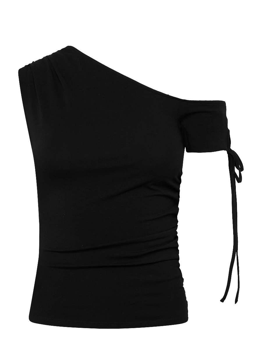 Monki - Offshoulder Top - linnen - black dark - 0