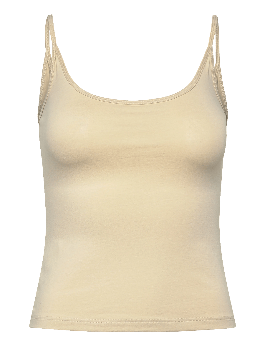 Monki - Slim Strap Tank Top - Ärmellose tops - beige dusty light - 0