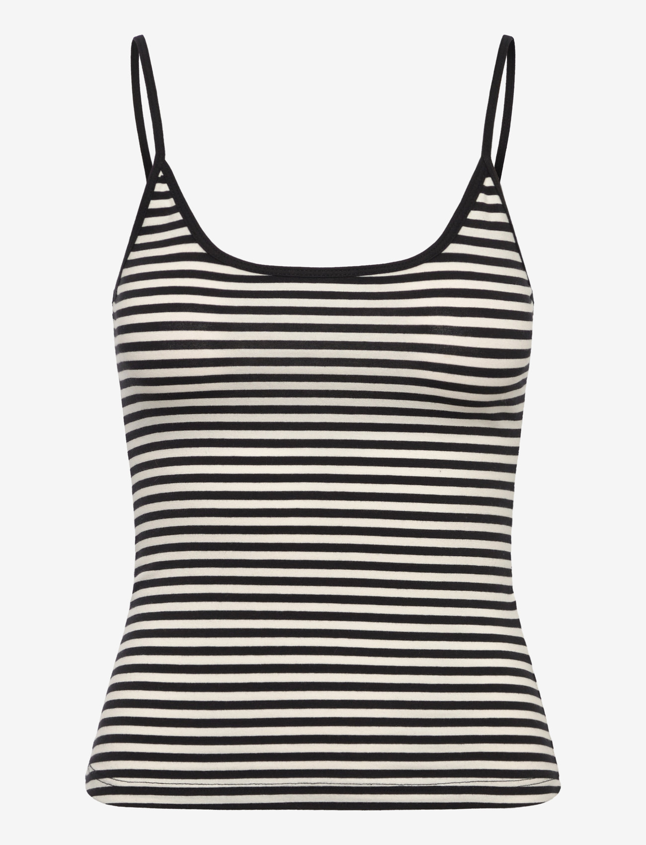 Monki - Slim Strap Tank Top - tanktops - black dark stripe - 0