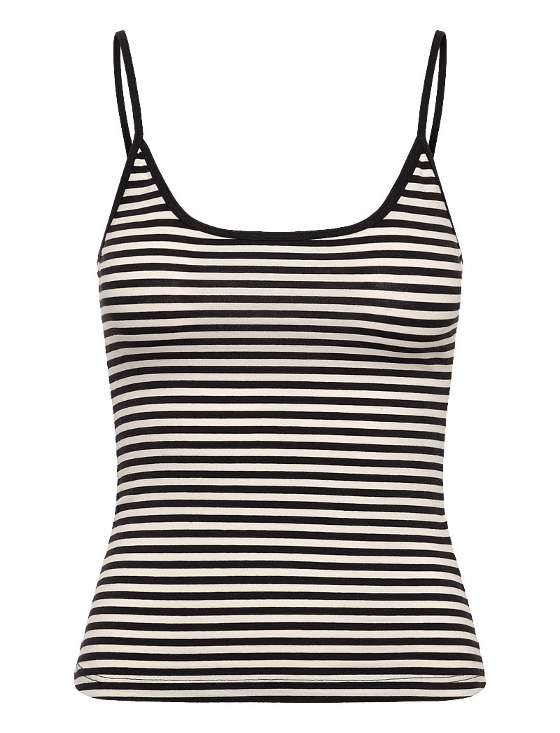 Monki - Slim Strap Tank Top - tanktops - black dark stripe - 0