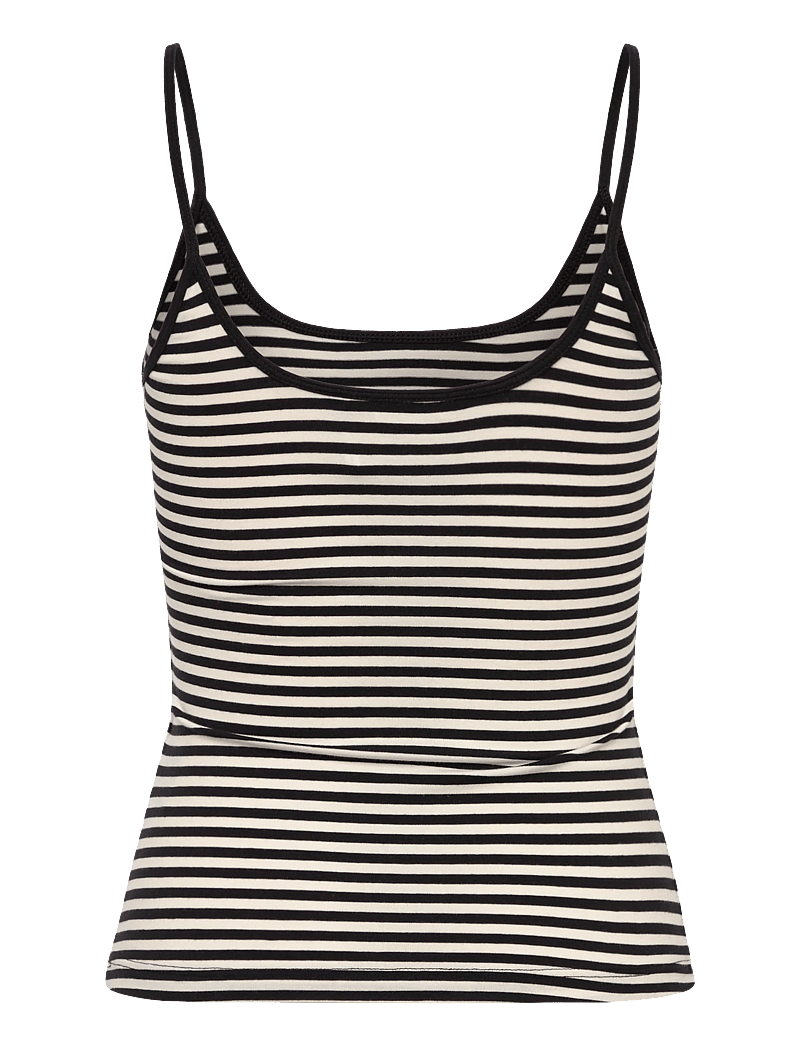 Monki - Slim Strap Tank Top - tanktops - black dark stripe - 1