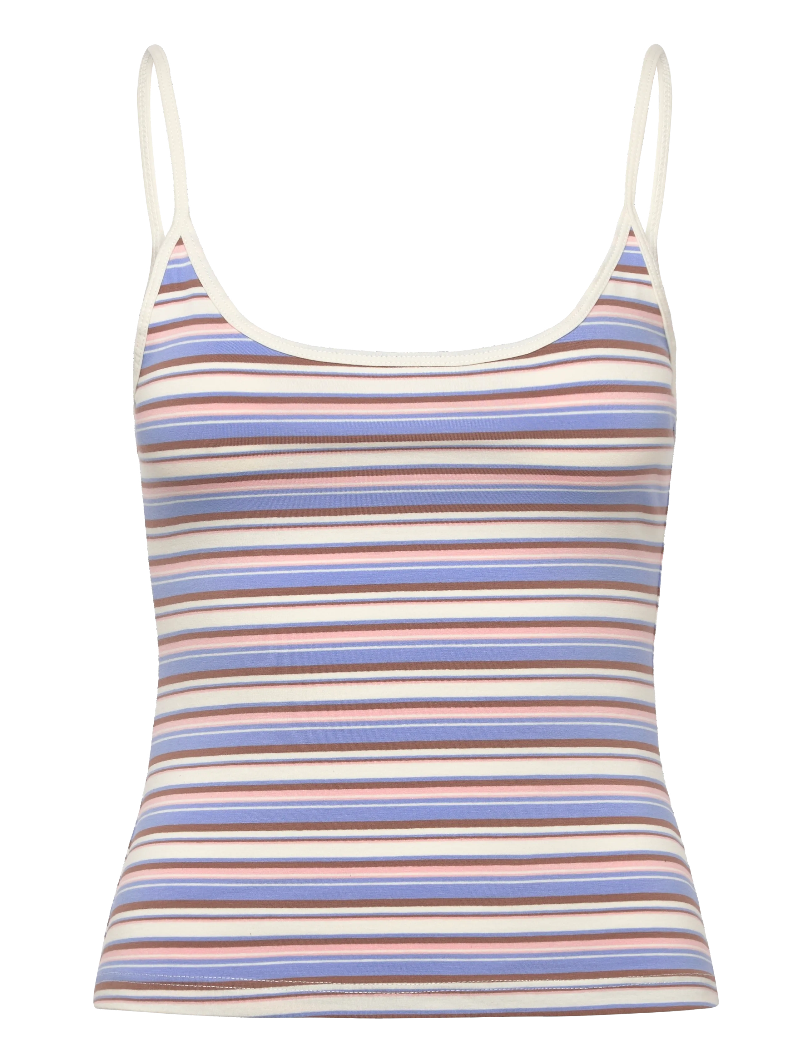 Monki Slim Strap Tank Top - Tøj - BLUE MEDIUM / multi