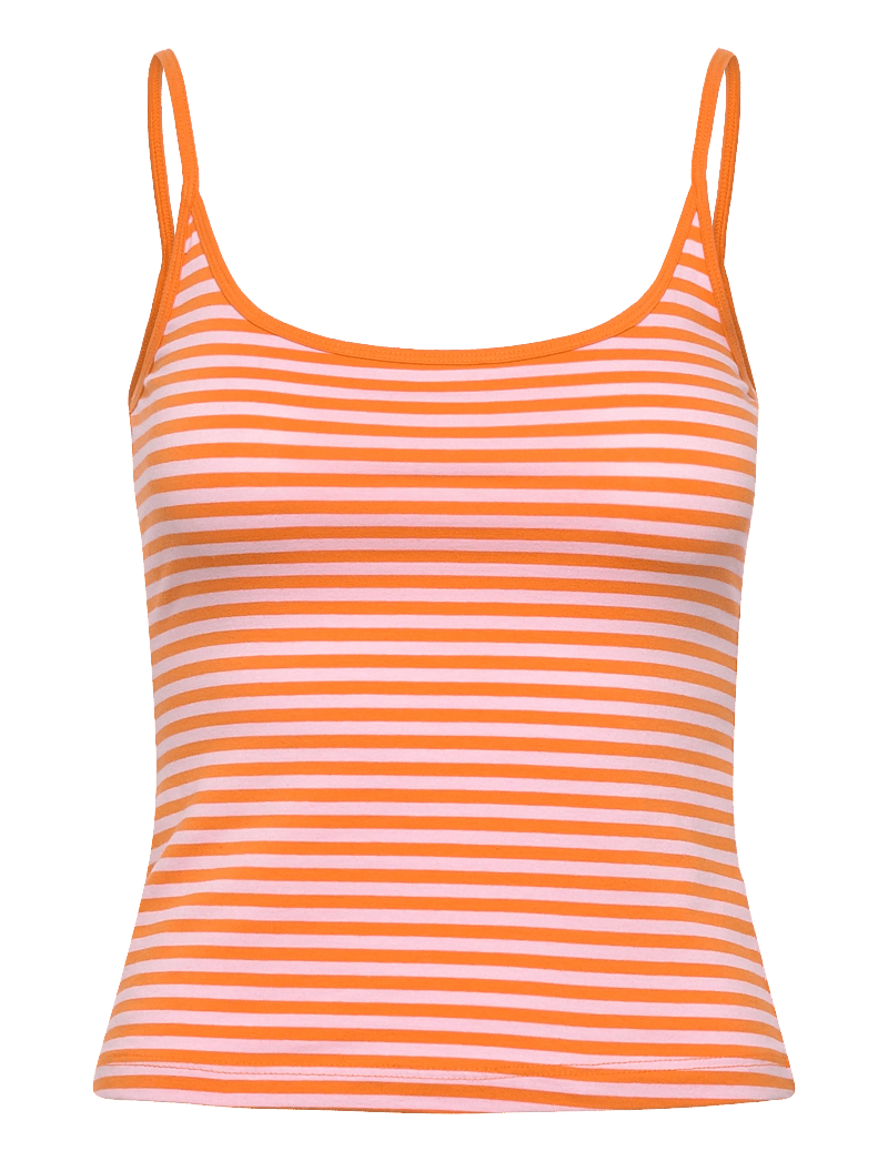 Monki - Slim Strap Tank Top - tanktops - orange medium - 0