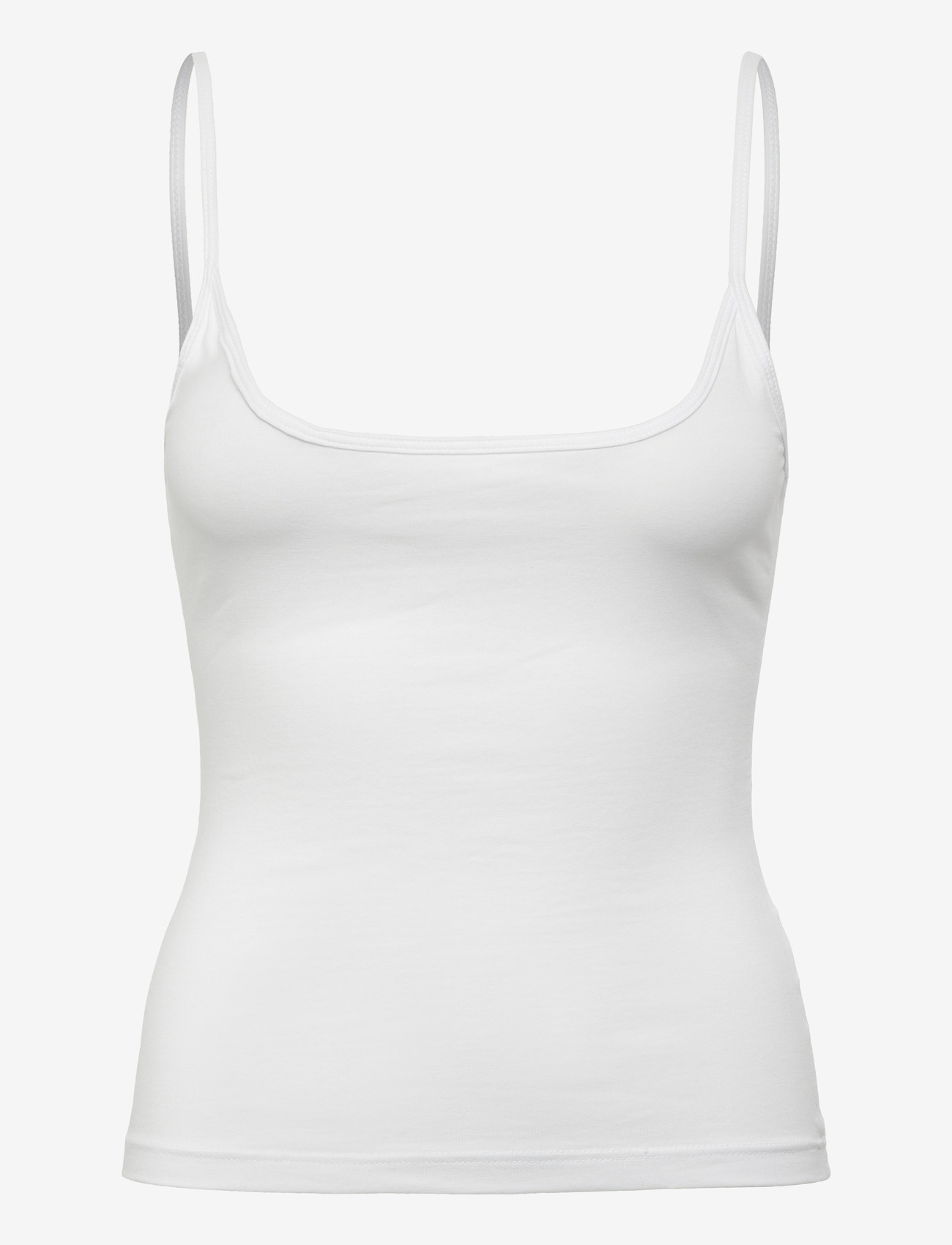 Monki - Slim Strap Tank Top - sleeveless tops - white light - 0