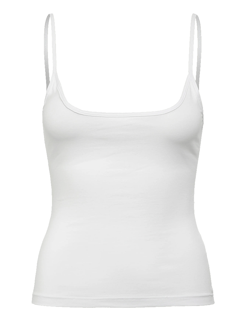 Monki - Slim Strap Tank Top - sleeveless tops - white light - 0