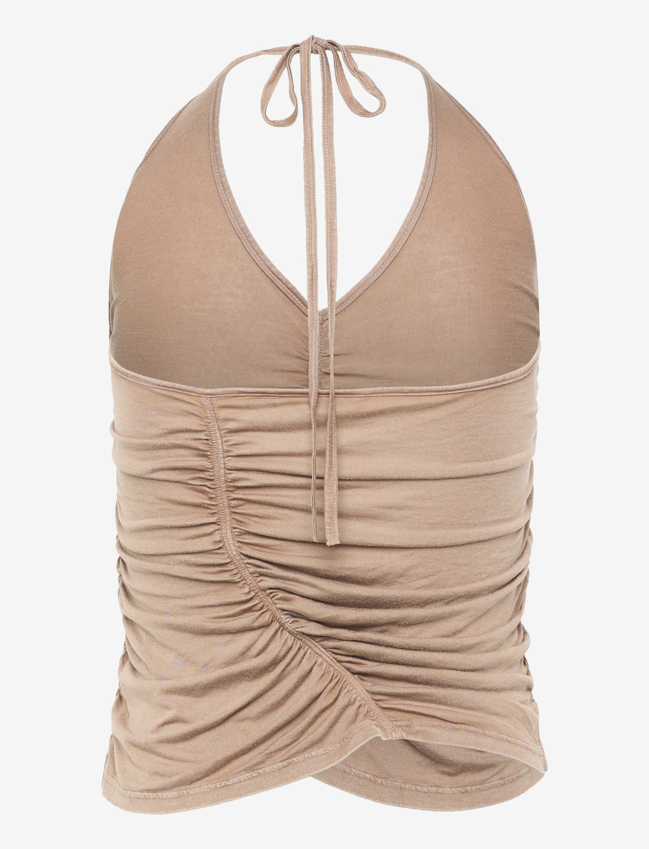 Monki - Halterneck Top - crop tops - brown medium dusty - 1